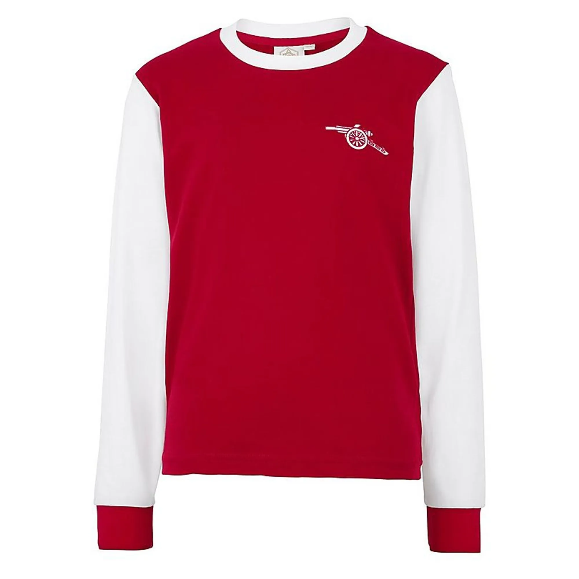Arsenal Kids Retro 1970s Long Sleeve Shirt, Red/White