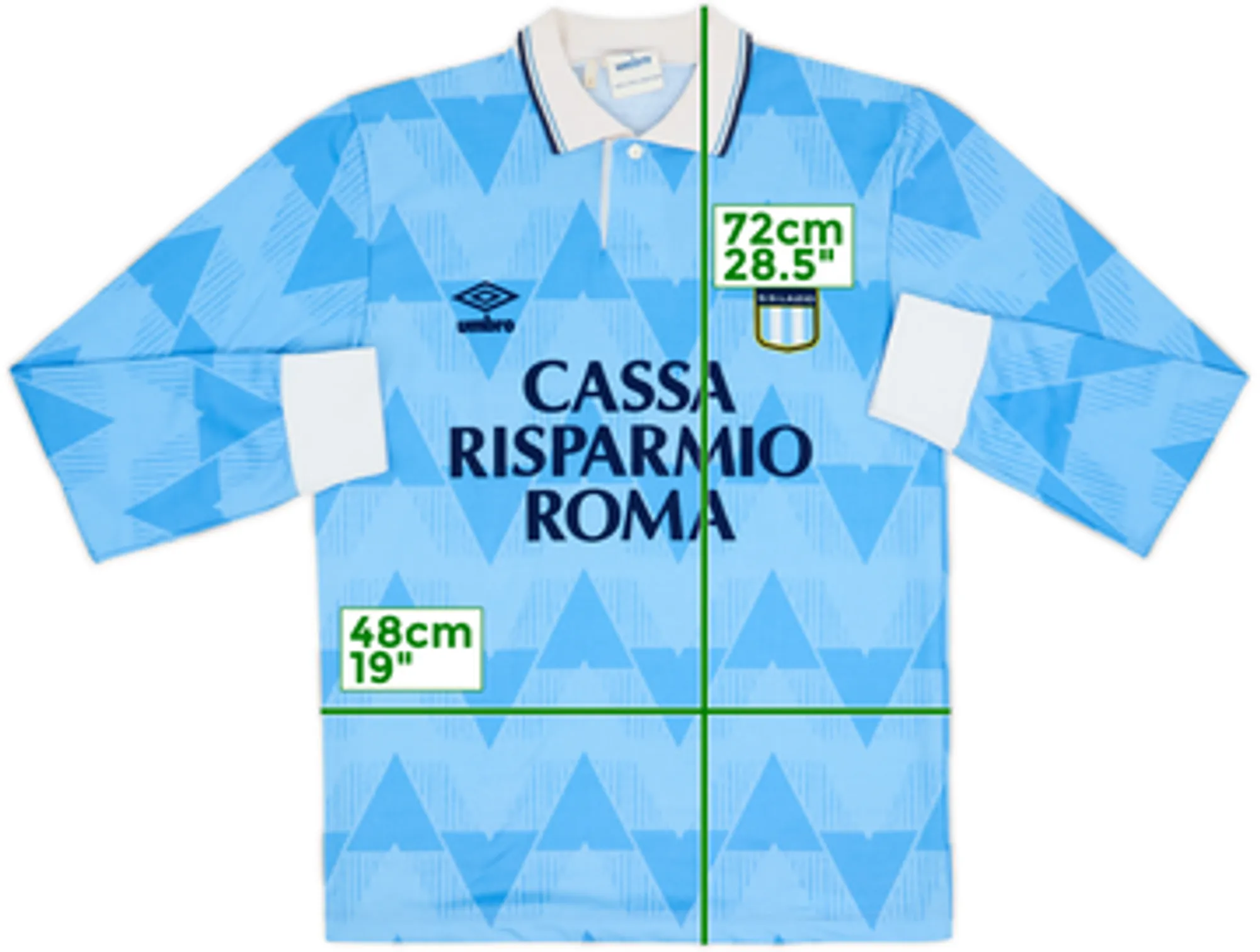 1989-91 Lazio Basic Home L/S Shirt - 9/10 - (M)