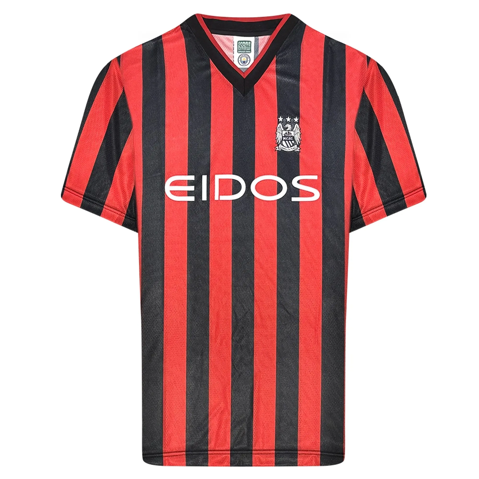 Manchester City 2001 Away Retro Shirt  Red/Blk