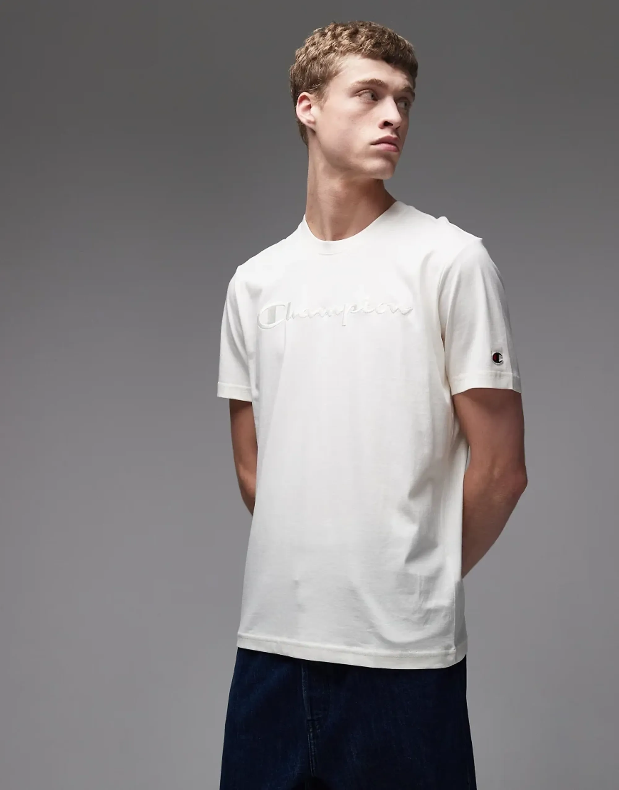 Champion Icons Tonal T-Shirt In Off-White