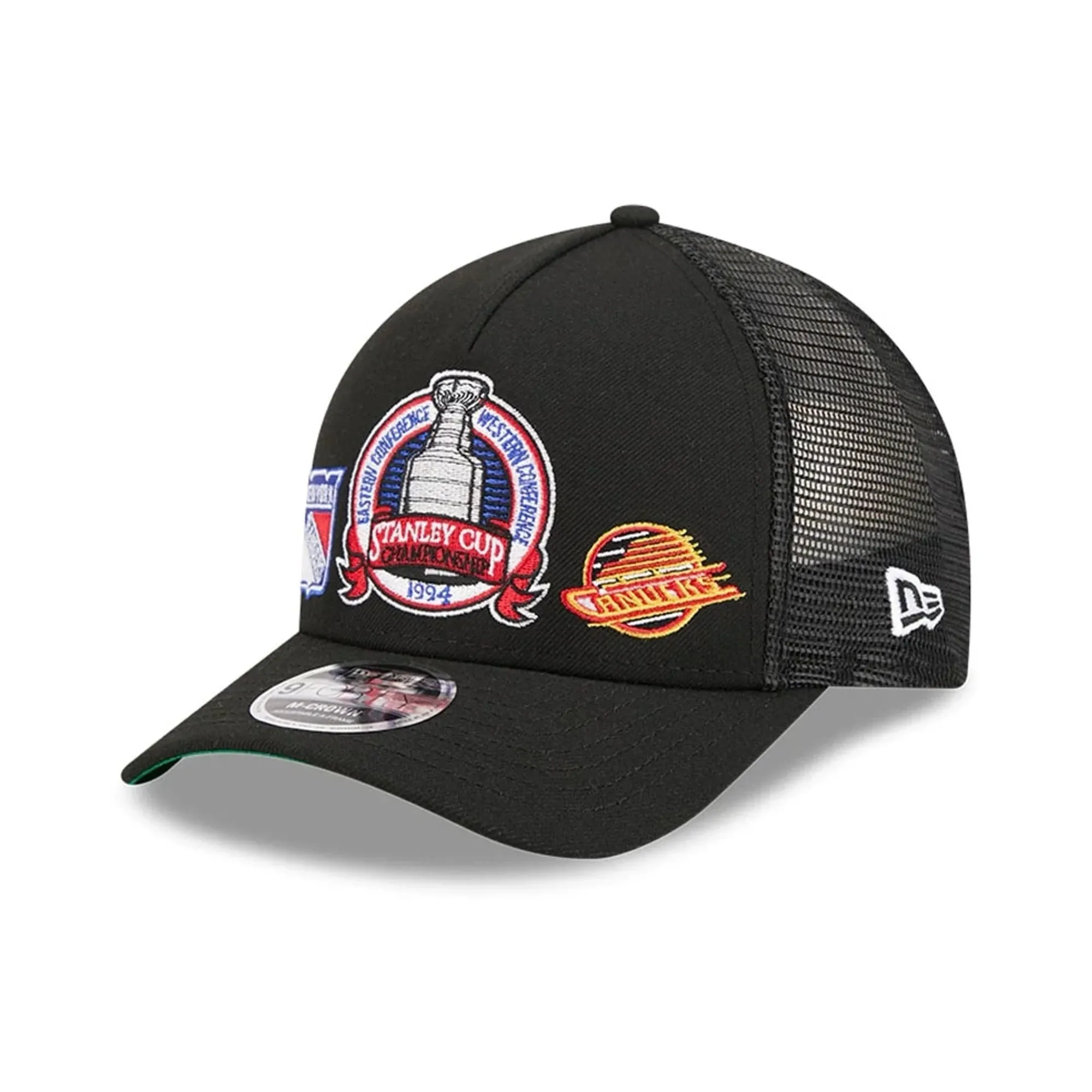 Rangers NHL Stanley Cup Black 9FORTY M-Crown A-Frame Trucker Adjustable Cap New Era Cap adult unisex