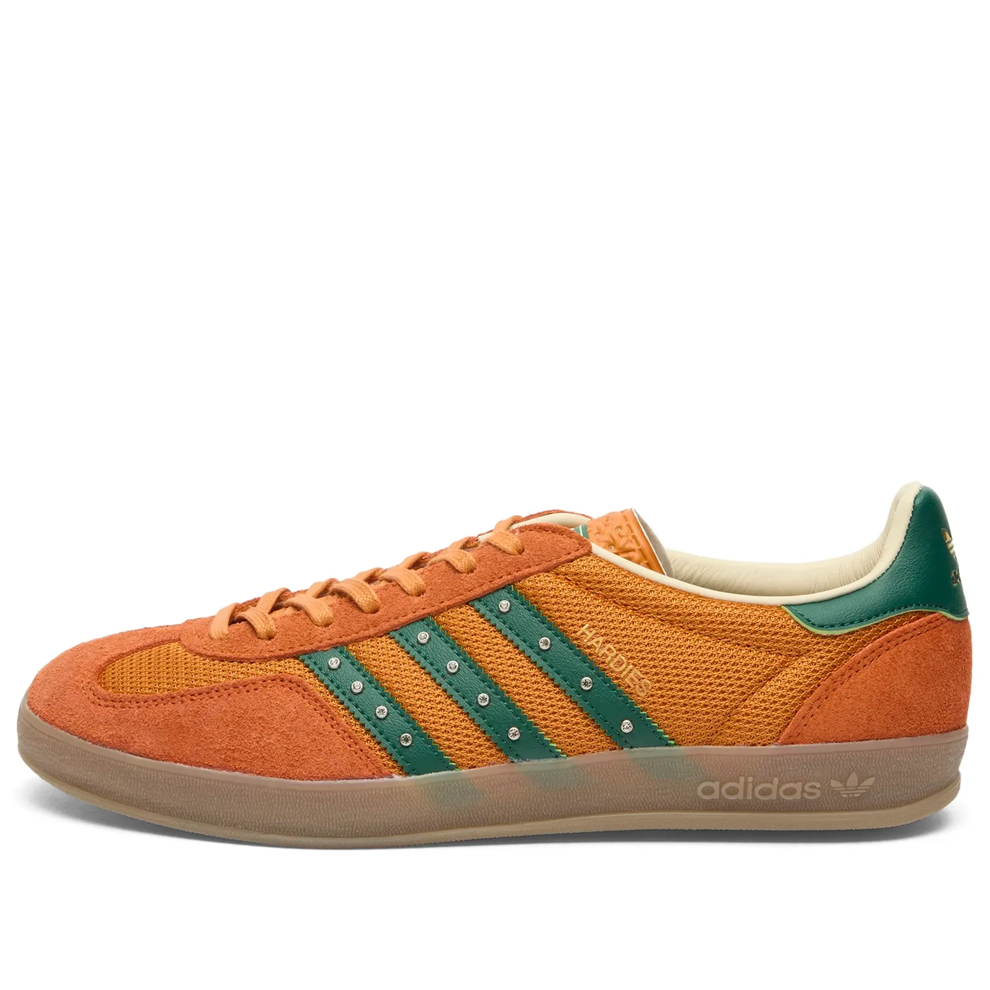 Adidas Men's x Hardies Hardware Gazelle Indoor Sneaker Rustic Orange/Collegiate Green/Gum