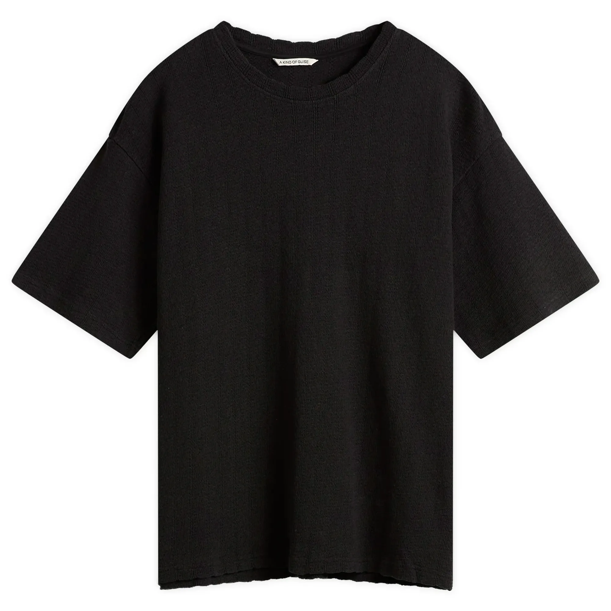 A Kind of Guise Men's Thuy Open Knit T-Shirt Aran Black