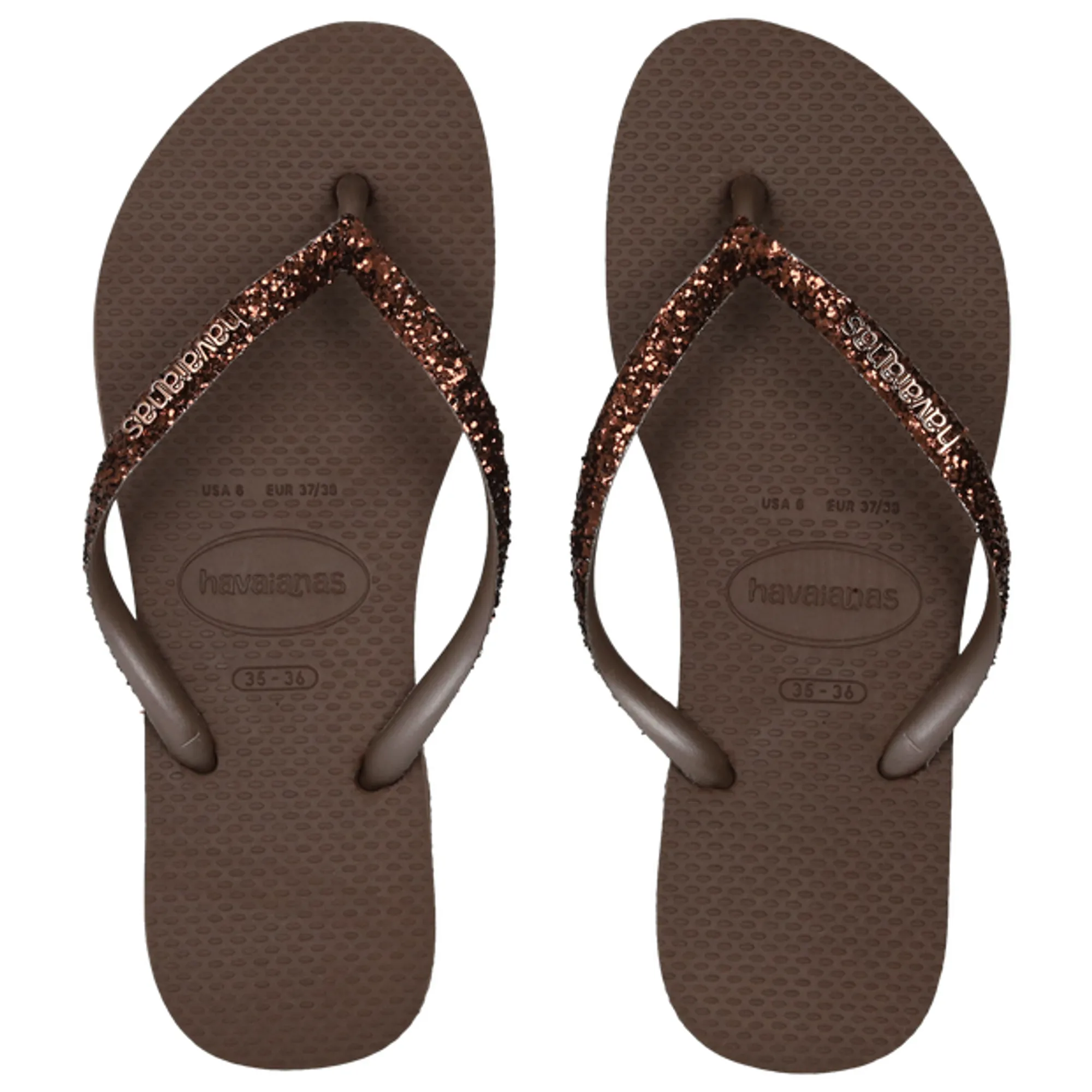 Havaianas Slim Glitter Ii Women Flip-Flops and Sandals - Brown