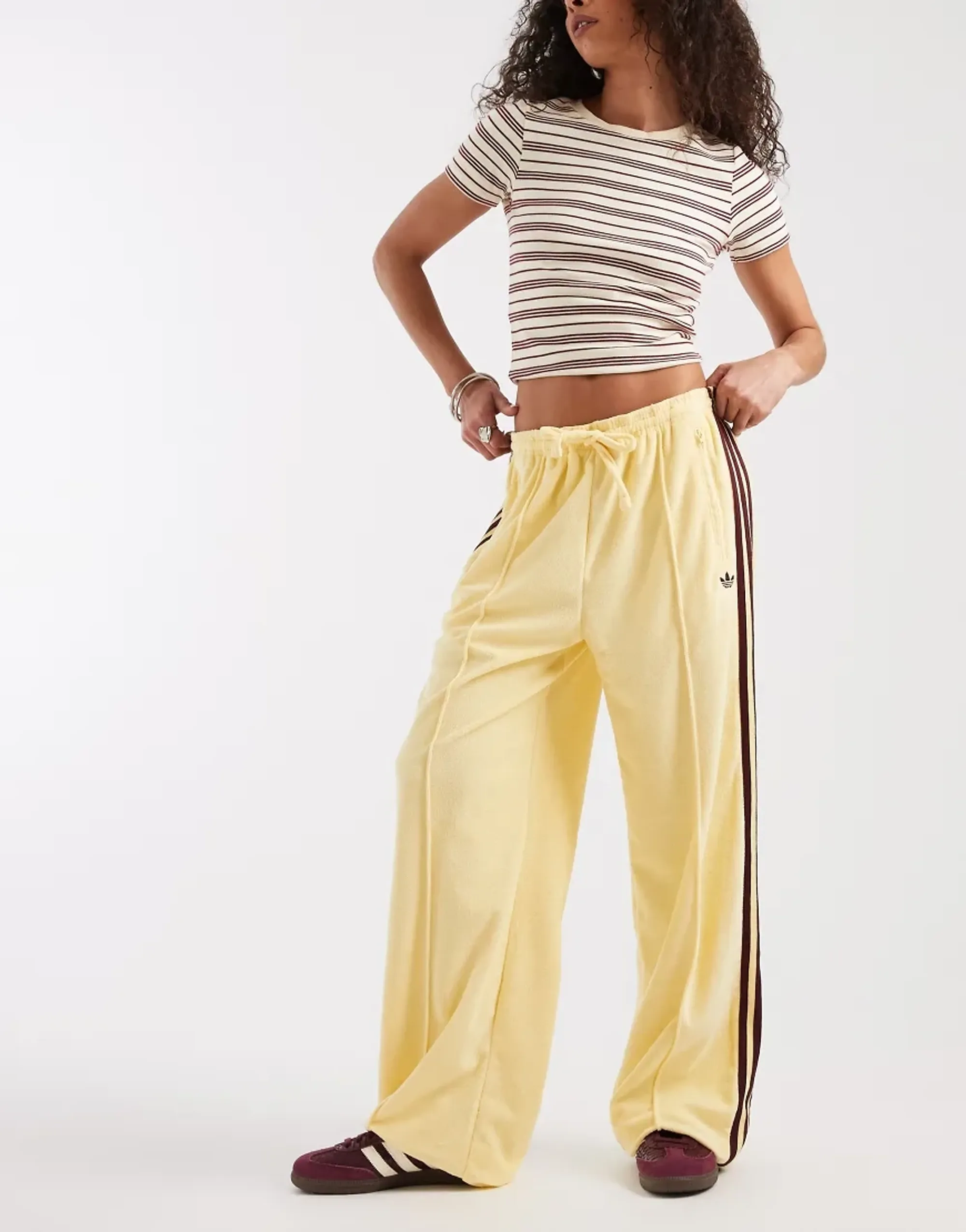 Adidas Originals Terry Towel Track Pants In Yellow