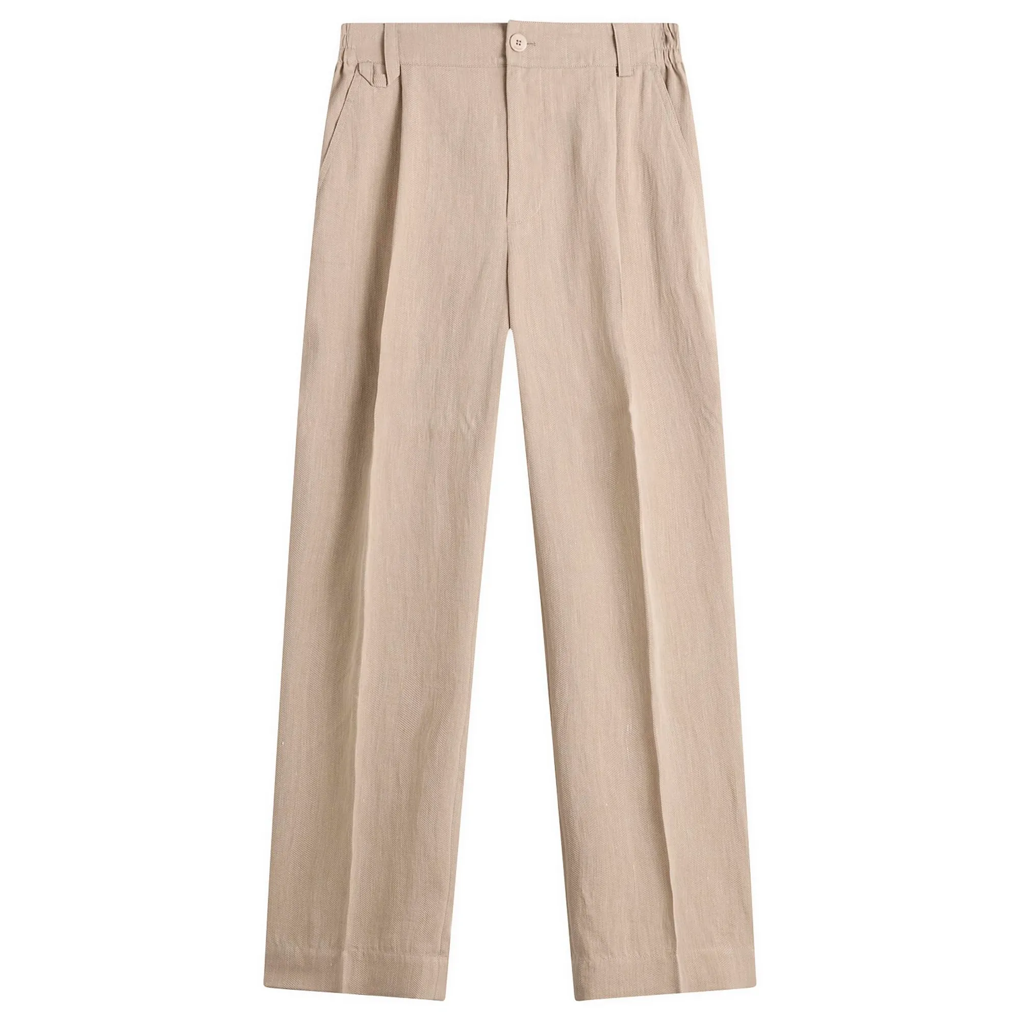 Jacquemus Men's Cruising Cotton Linen Trouser Beige