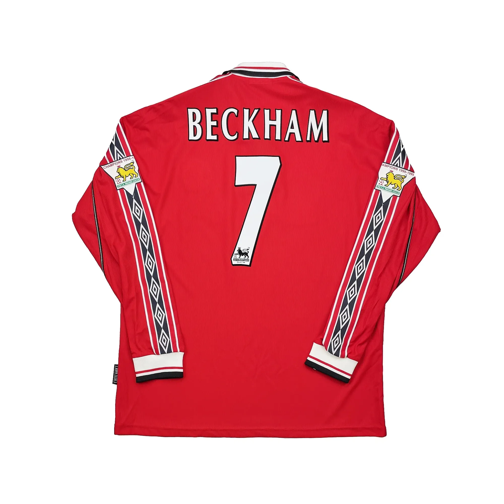 1998/00 Manchester United Beckham #7 L/S Home Shirt (XL) Umbro | Cult Kits