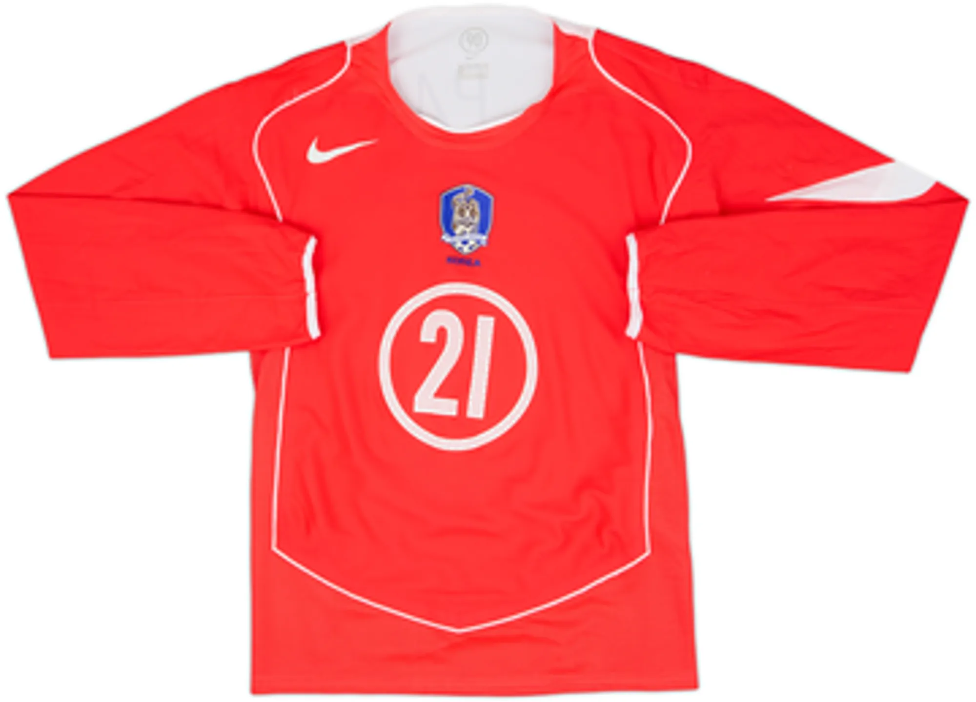 2004-06 South Korea Player Issue Home L/S Shirt J.S.Park #21 - 7/10 - (XS)