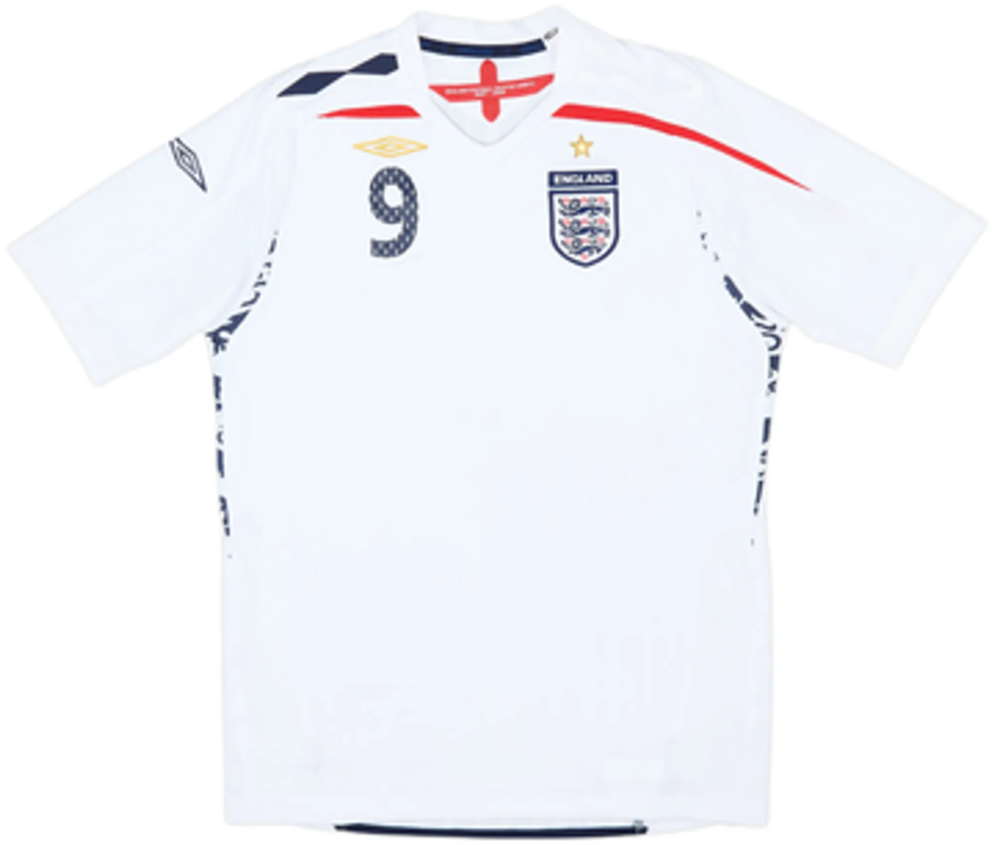 2007-09 England Home Shirt Rooney #9 - 9/10 - (L.Boys)