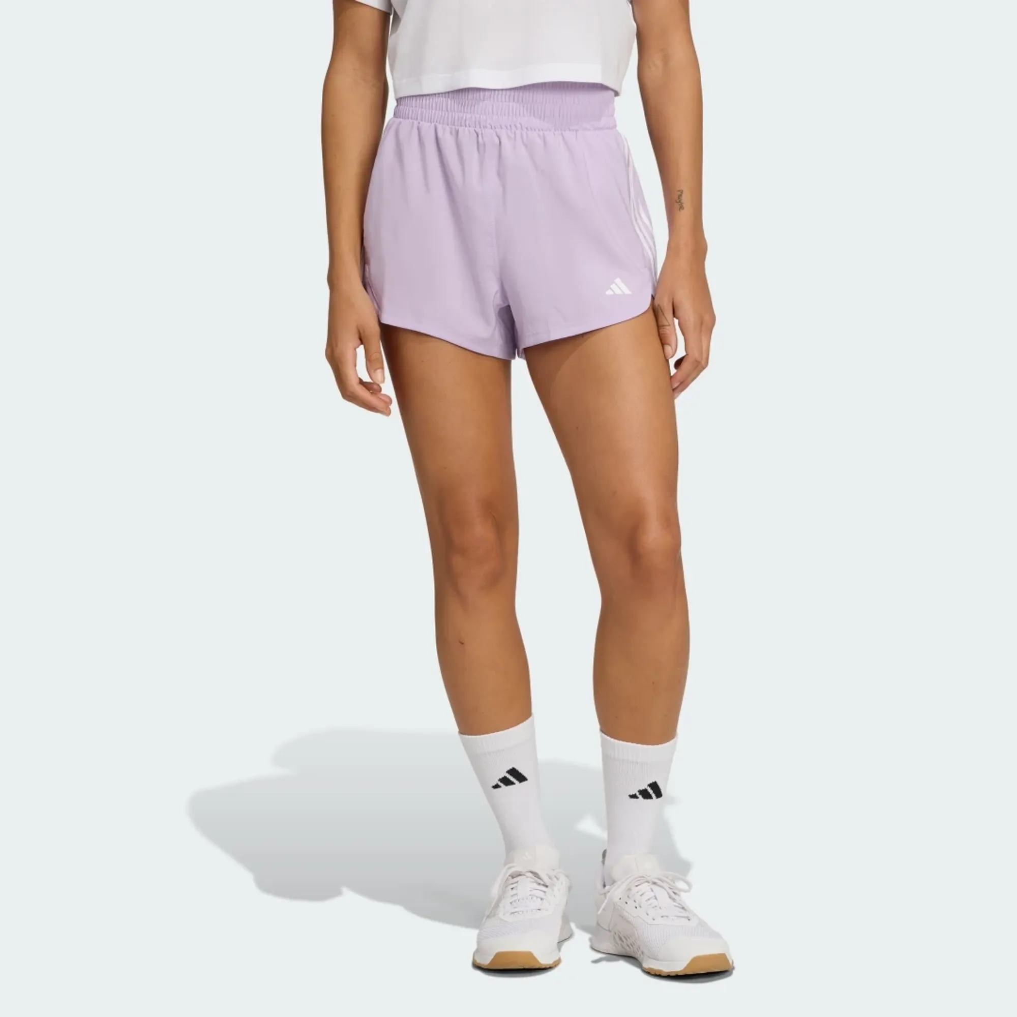 adidas Pacer Training 3-Stripes Woven High-Rise Shorts