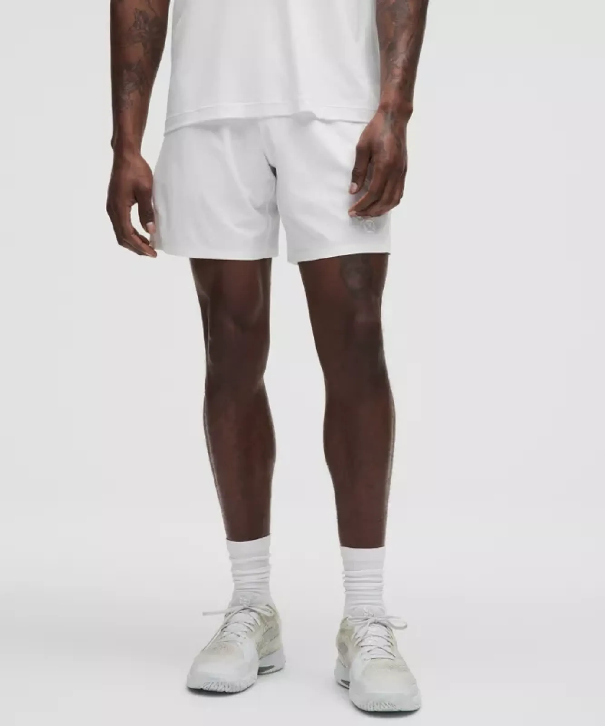 lululemon – Men's Striped Tennis Shorts – 7" – Color White – Size Small