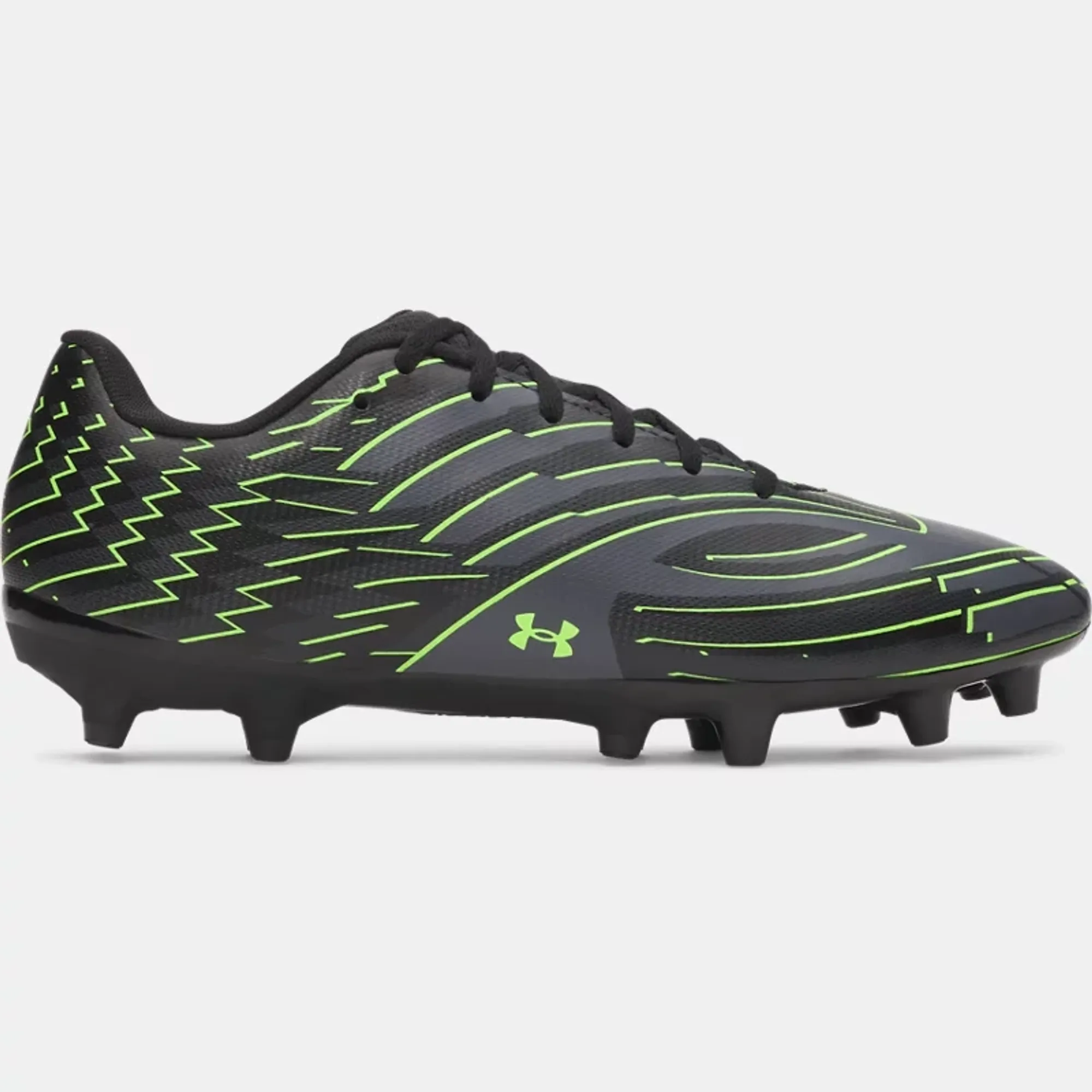 Under Armour  Shadow Club 4 FG Unisex Soccer Cleats Black / Titan Gray / Hyper Green 5