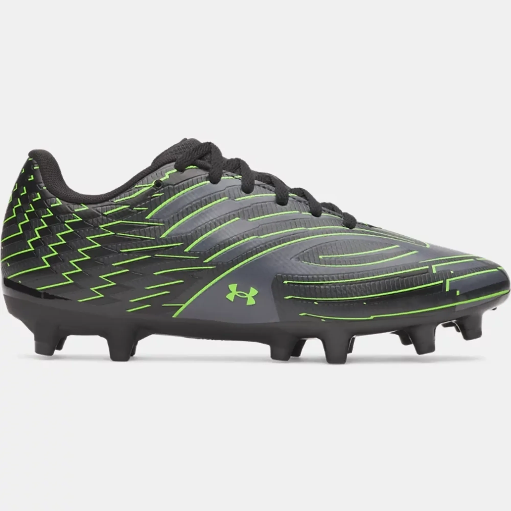 Under Armour  Shadow Select 4 FG Jr. Boys' Soccer Cleats Black / Titan Gray / Hyper Green 4