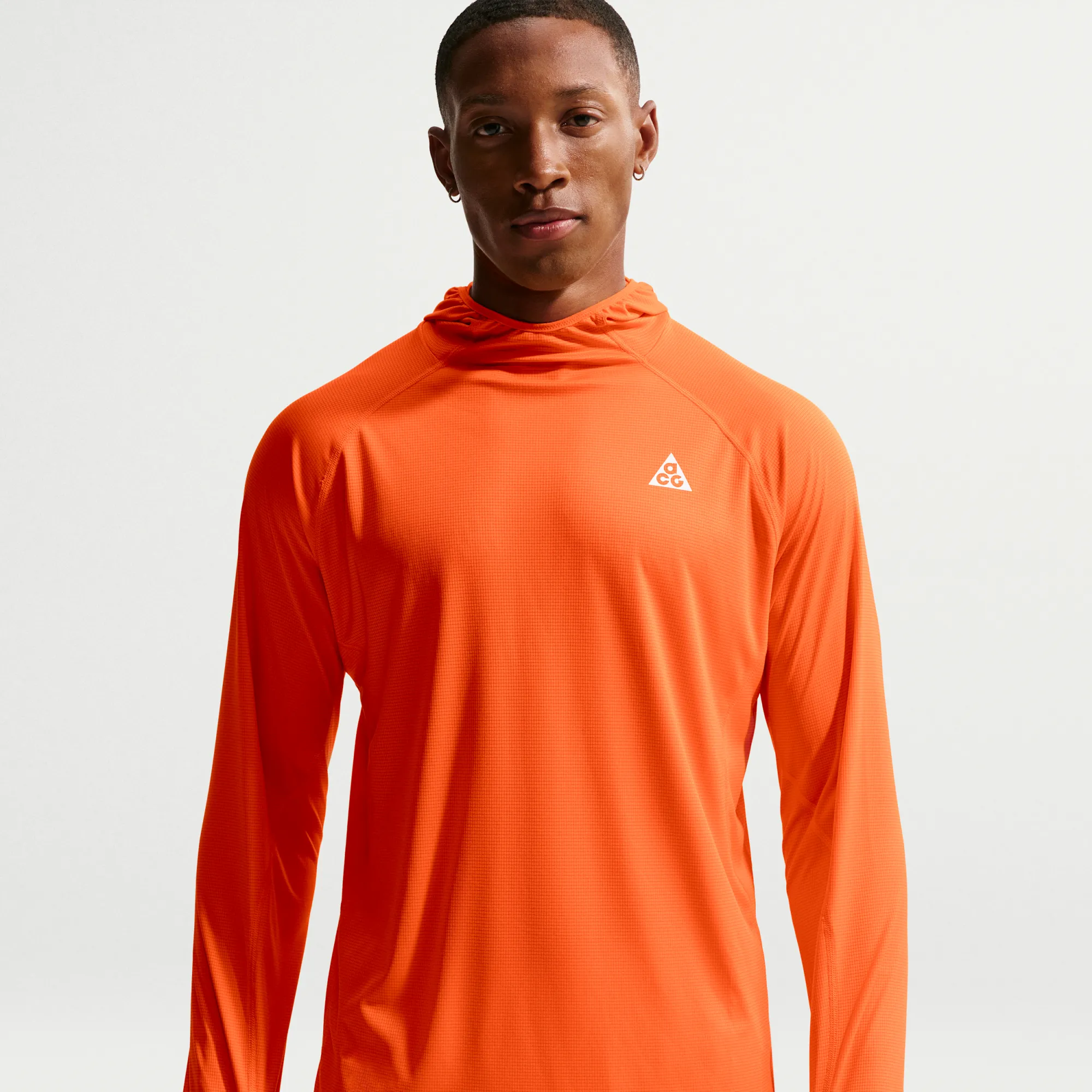 Nike ACG 'Solar Chase' Dri-FIT UV Protection Hooded Trail-Running Top - Orange