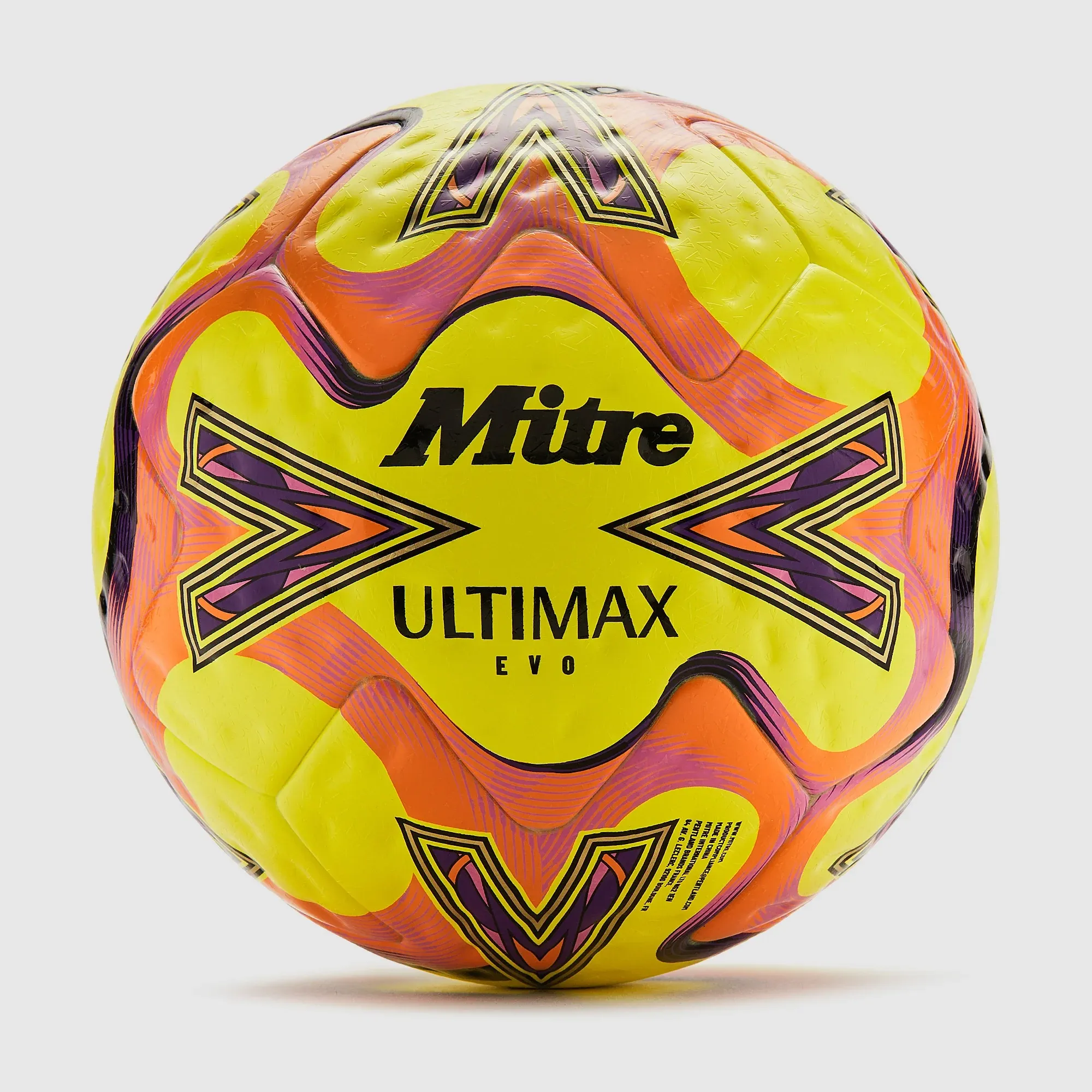 Mitre Ultimax Evo 26 Football Yellow/Orange/Purple Size: 5