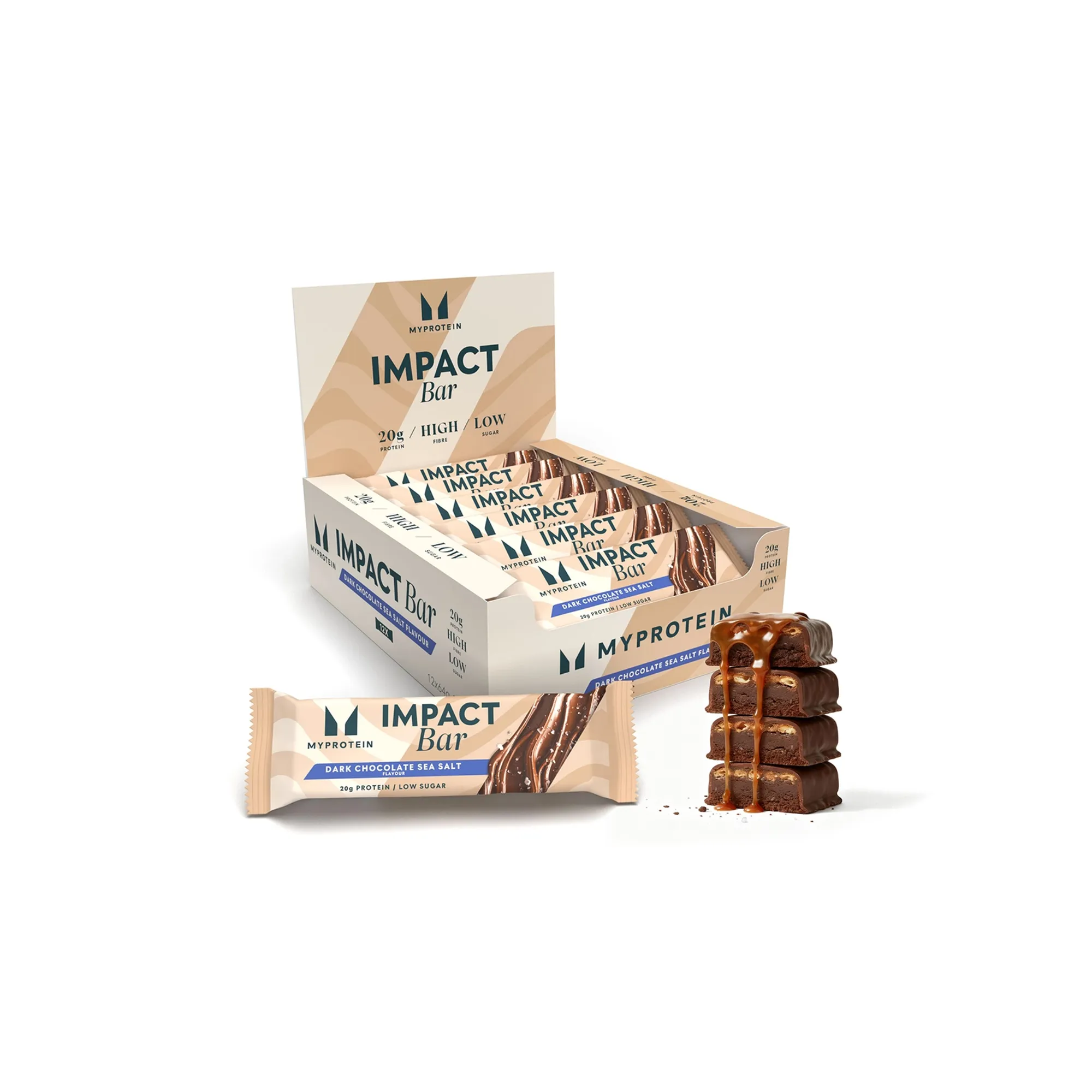 Impact Protein Bar - 12 x 64g - Dark Chocolate Sea Salt