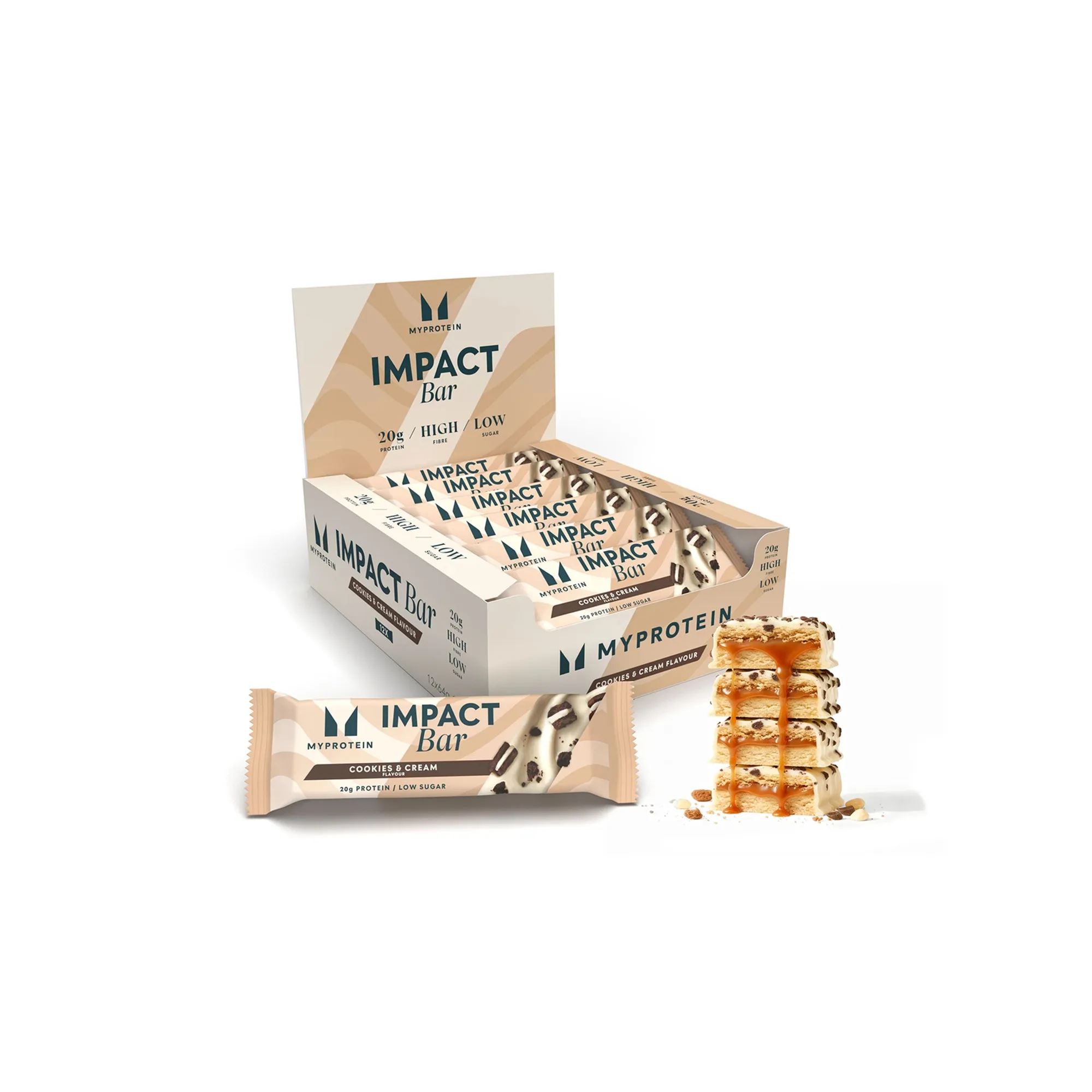 Impact Protein Bar - 12 x 64g - Cookies and Cream