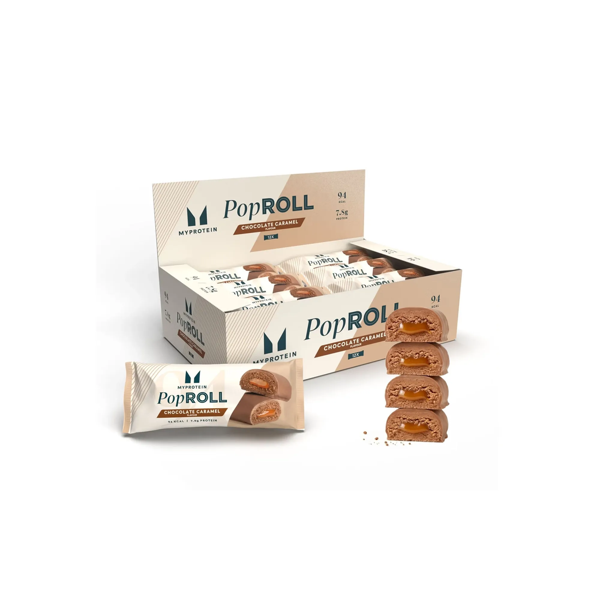 Pop Roll Protein Snack - 12 x 27g - Chocolate Caramel