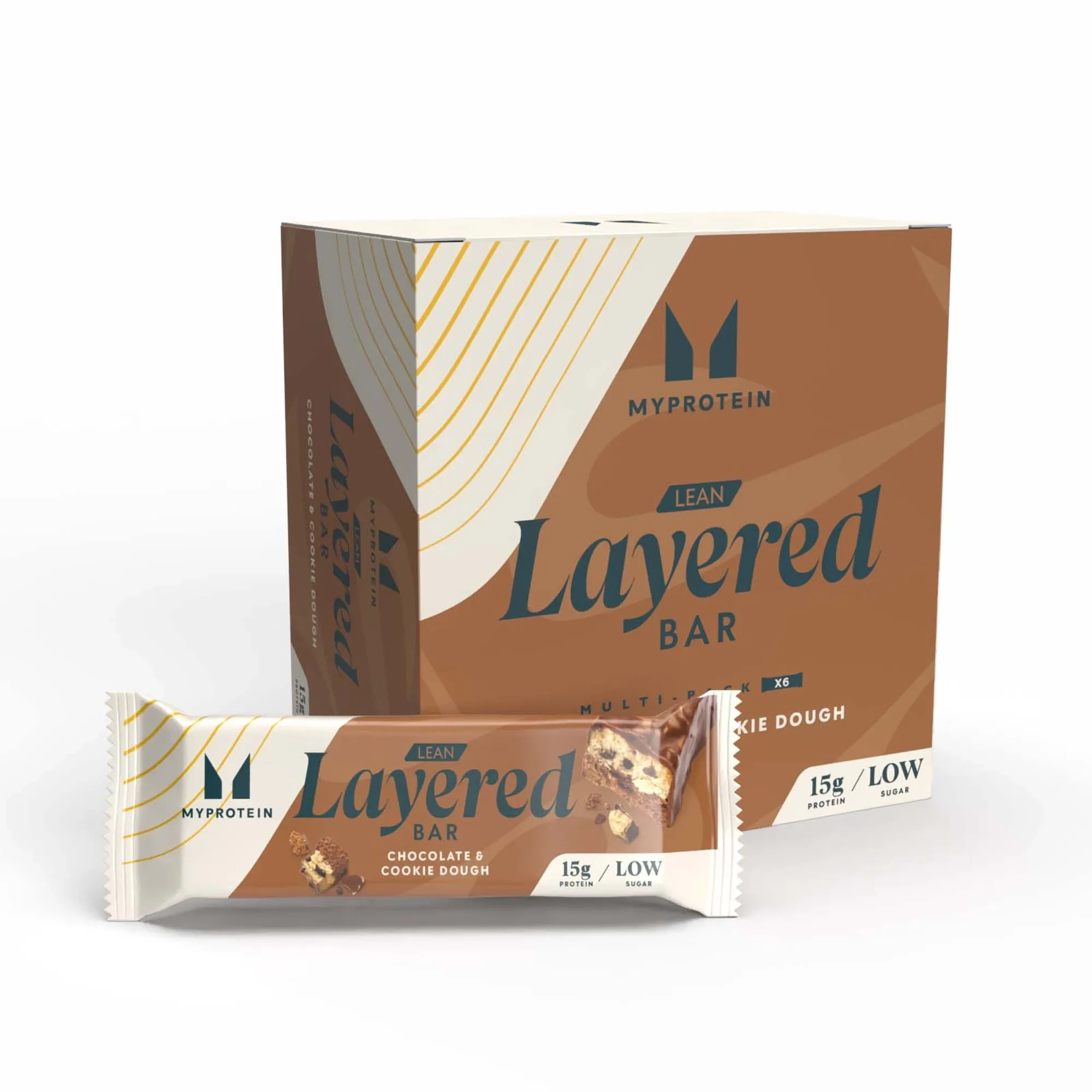 Lean Layered Protein Bar - 6 x 40g - Chocolate and Cookie Dough