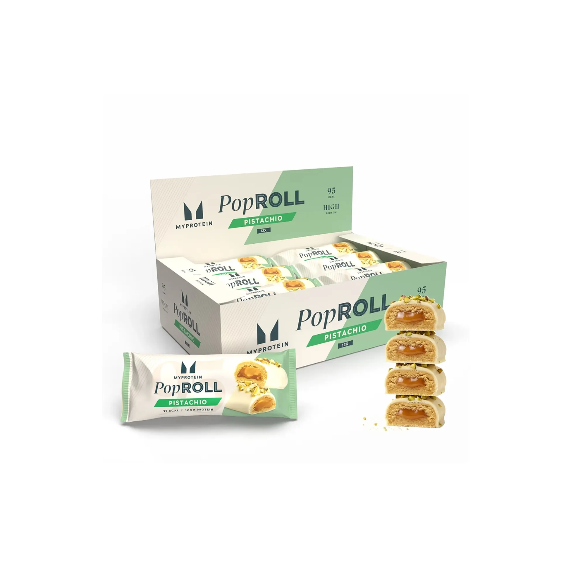 Pop Roll Protein Snack - 12 x 27g - Pistachio