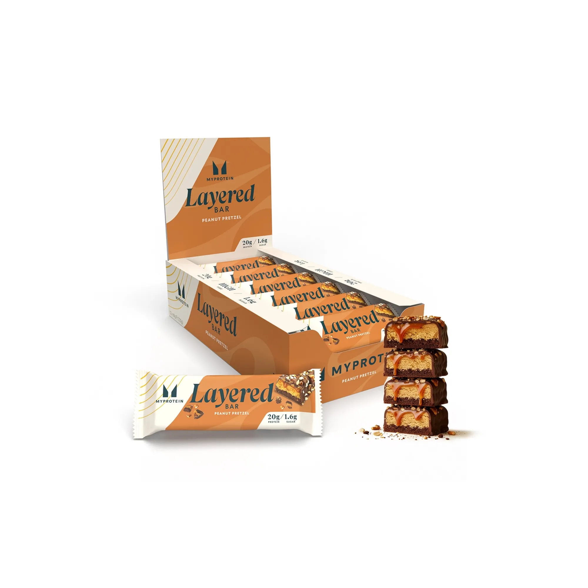 Myprotein Layered Bar - 12 x 60g - Chocolate Peanut Pretzel