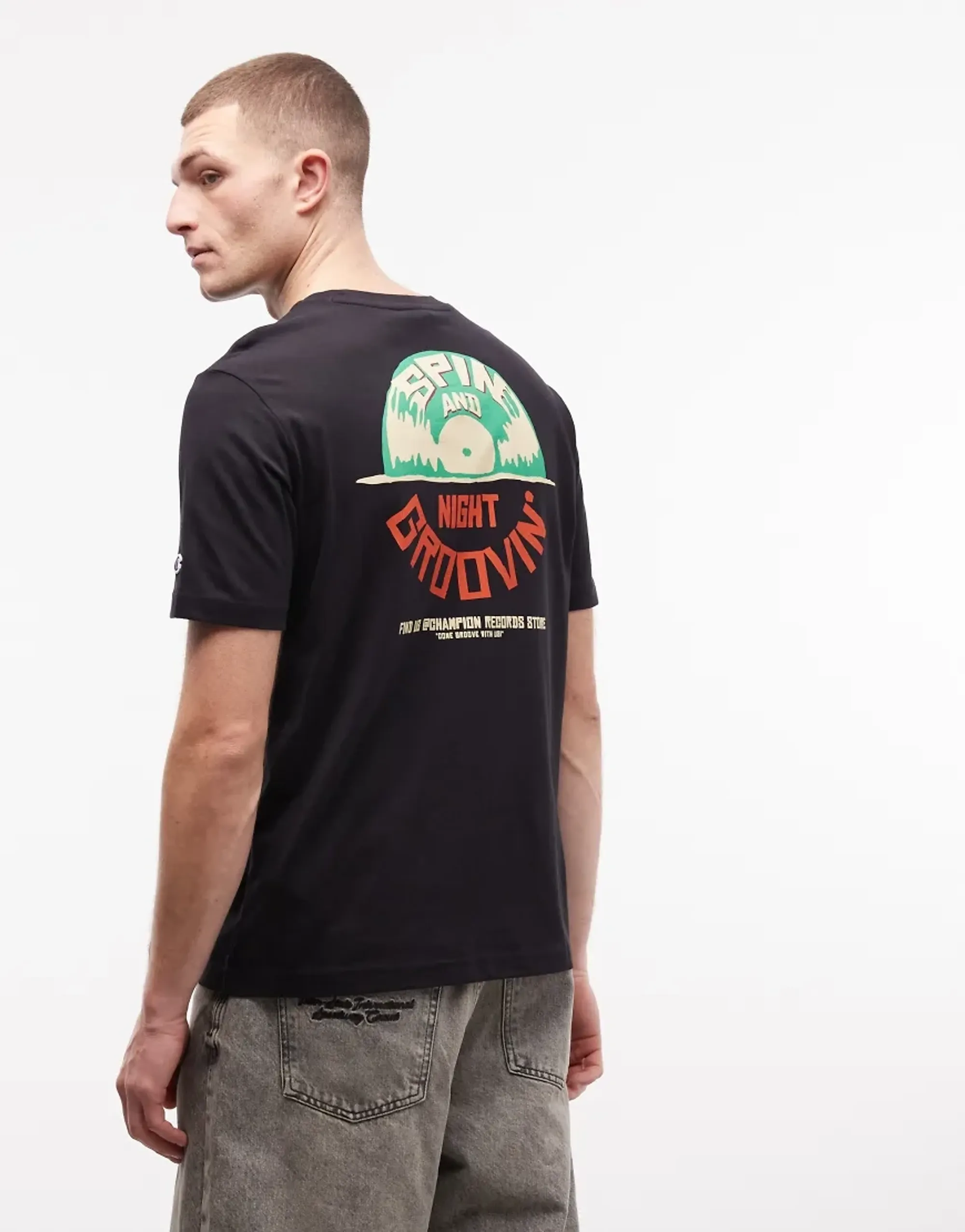 Champion Back Graphic T-Shirt In Black