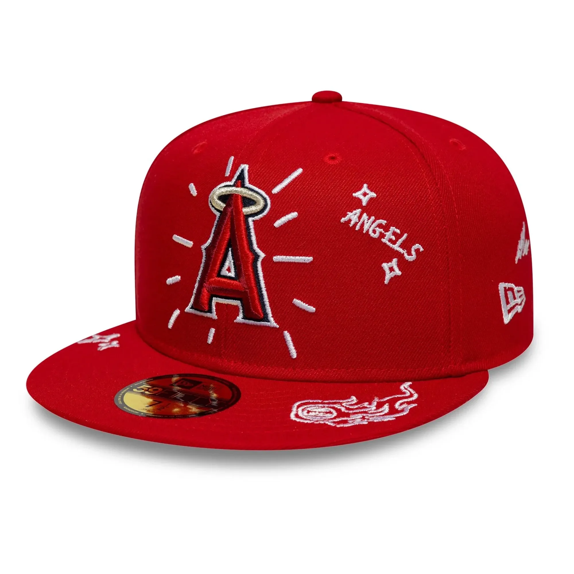 LA Angels MLB Scribble Red 59FIFTY Fitted Cap New Era Cap adult unisex
