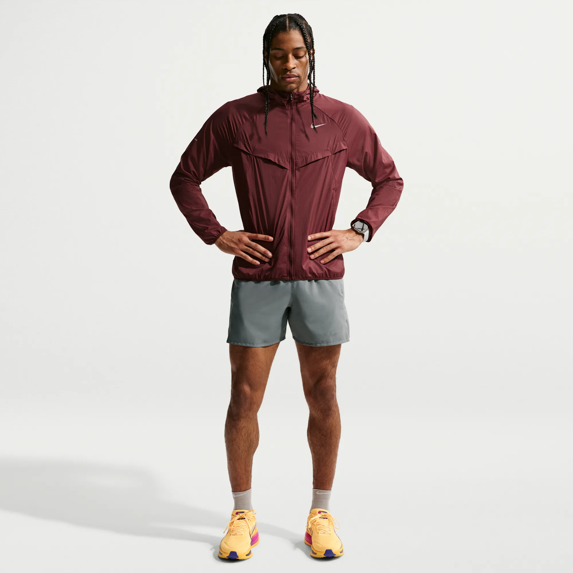 Nike Miler Men's Dri-FIT 12.5cm (Approx.) Brief-Lined Running Shorts - Grey - Polyester