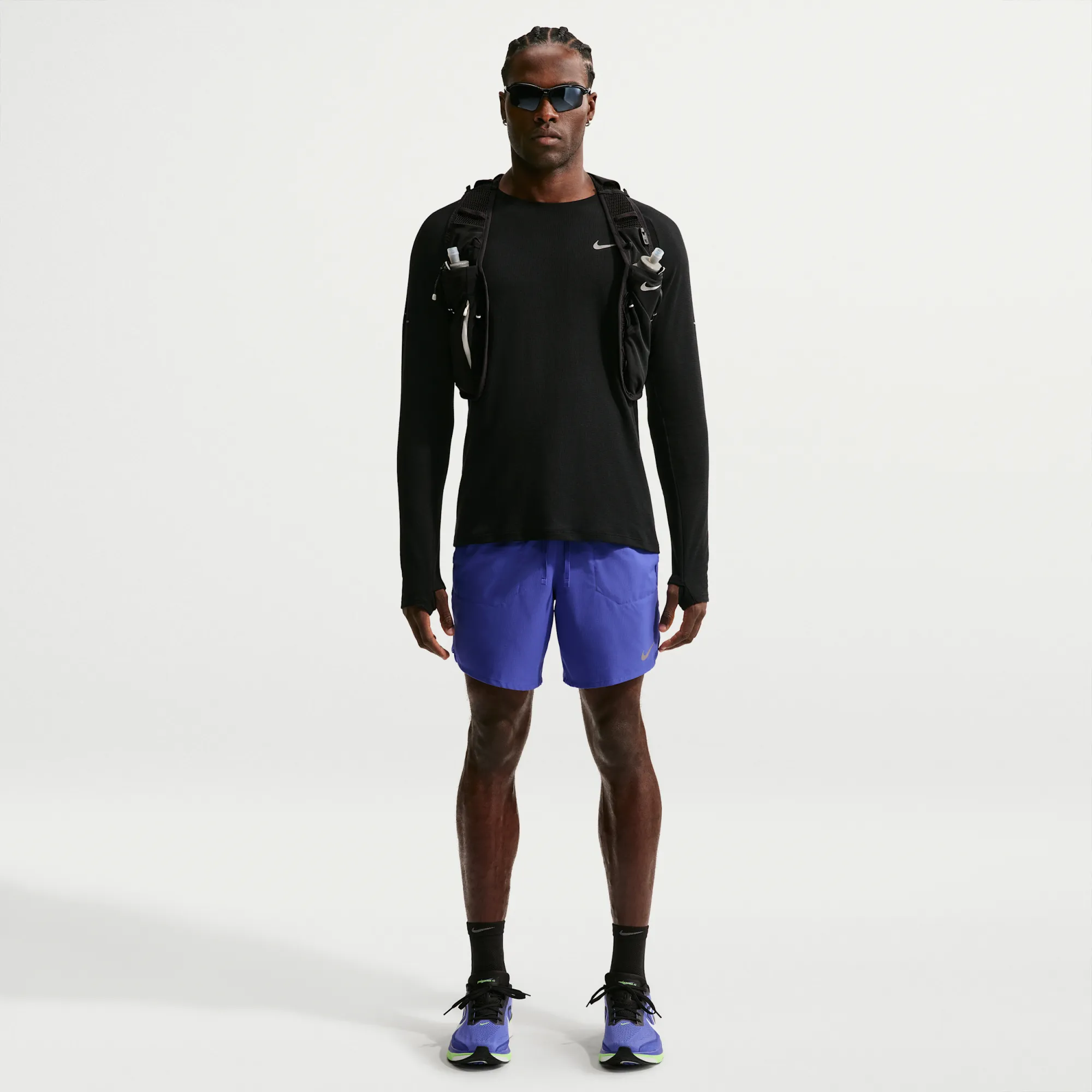 Nike Stride Men's Dri-FIT 18cm (approx.) 2-in-1 Running Shorts - Blue - Polyester