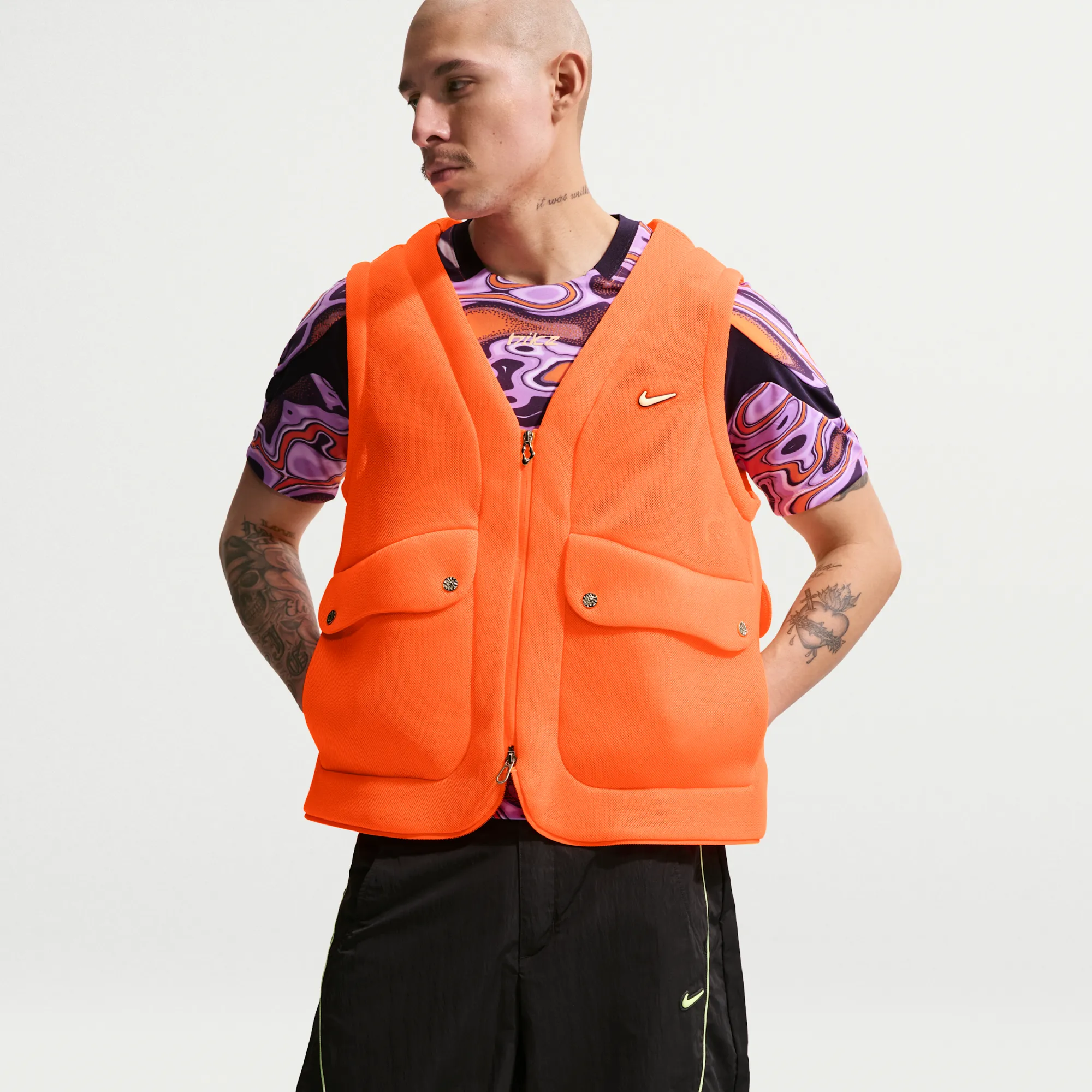 Nike Project F.R.O.G. Men's Bubble Pod Gilet - Orange - Polyester