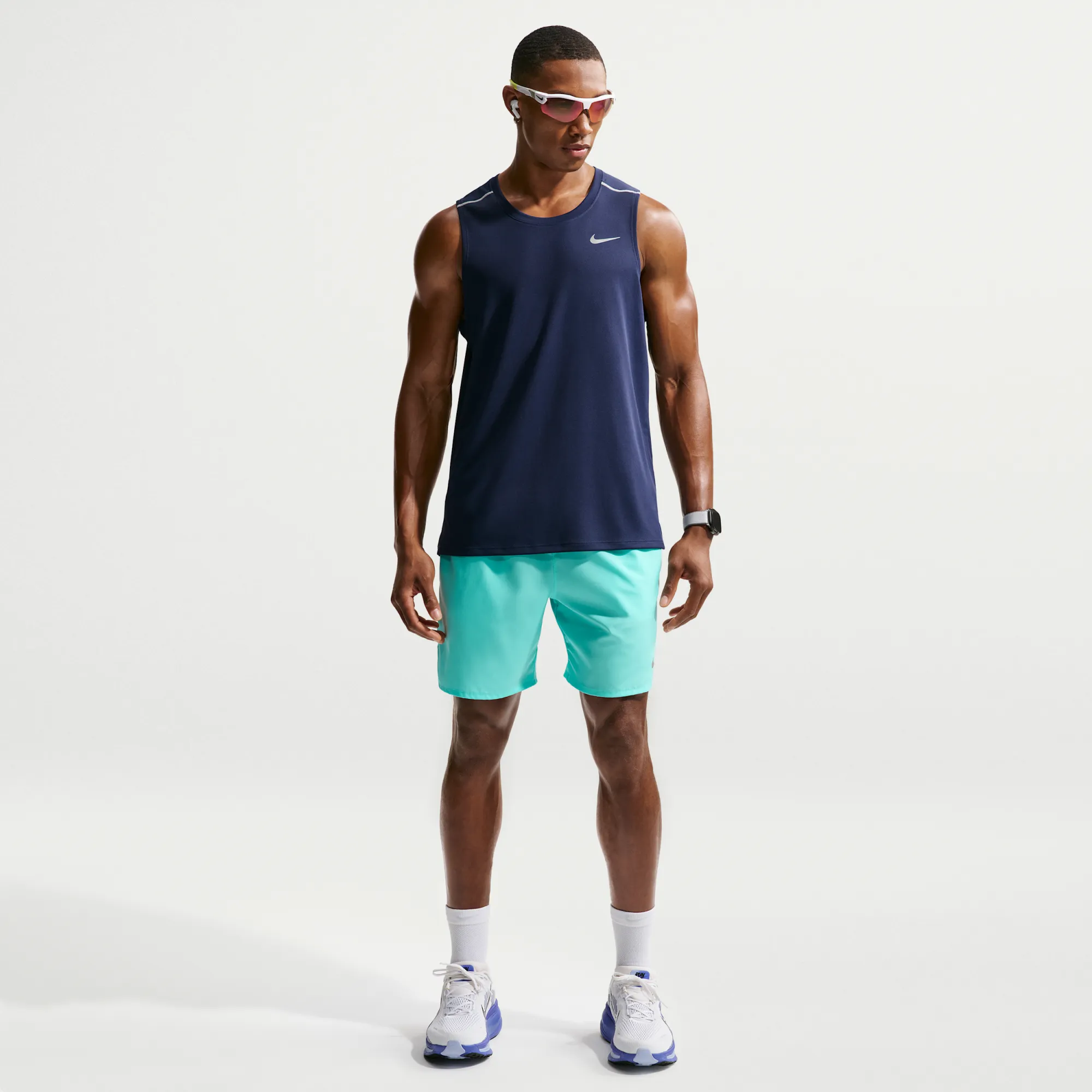 Nike Challenger Men's Dri-FIT 18cm (approx.) Brief-Lined Running Shorts - Green - Polyester