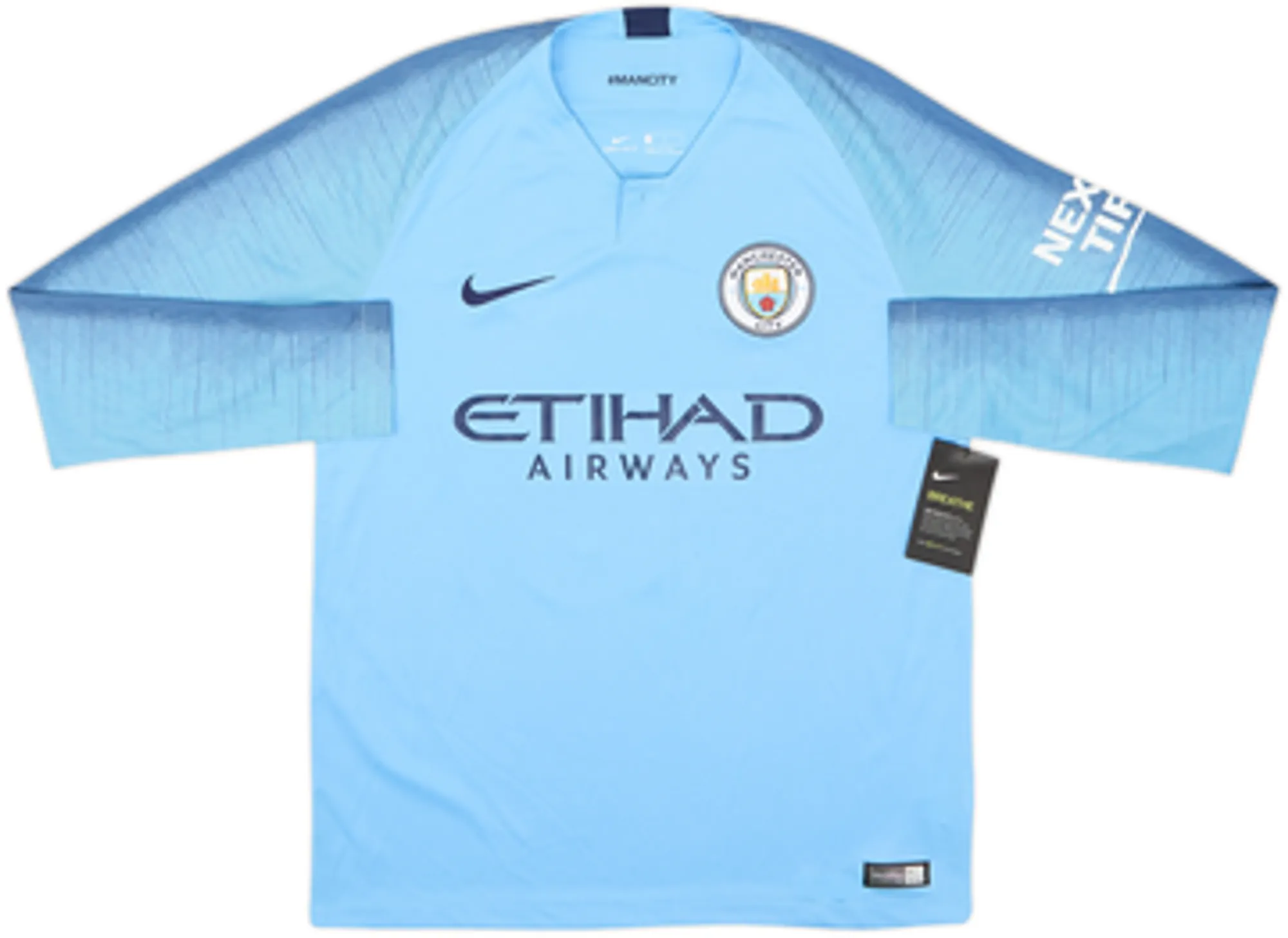 2018-19 Manchester City Home L/S Shirt Kun Aguero #10 (M)