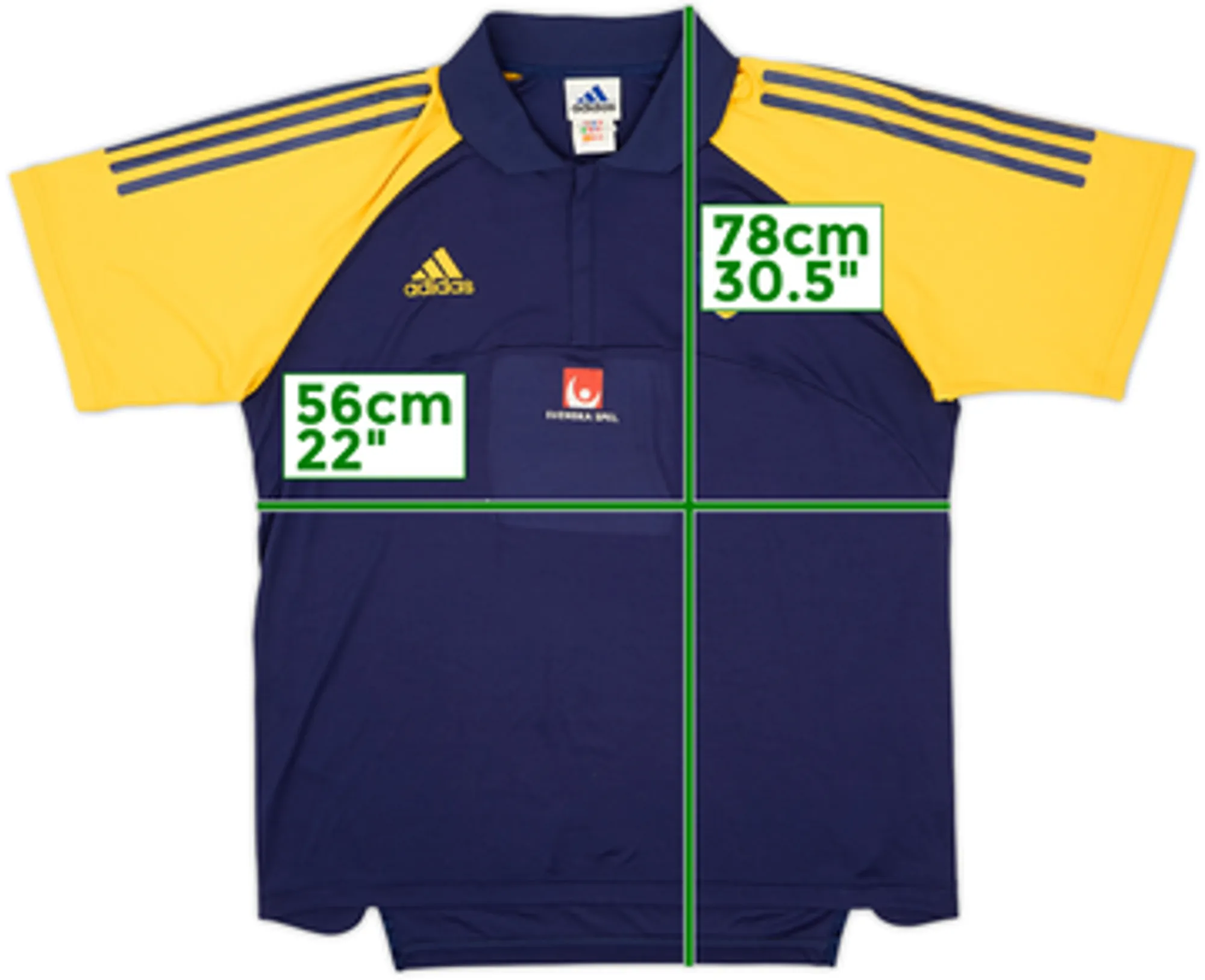 2002-03 Sweden Player Issue adidas 1/4 Zip Polo Shirt - 6/10 - (M/L)