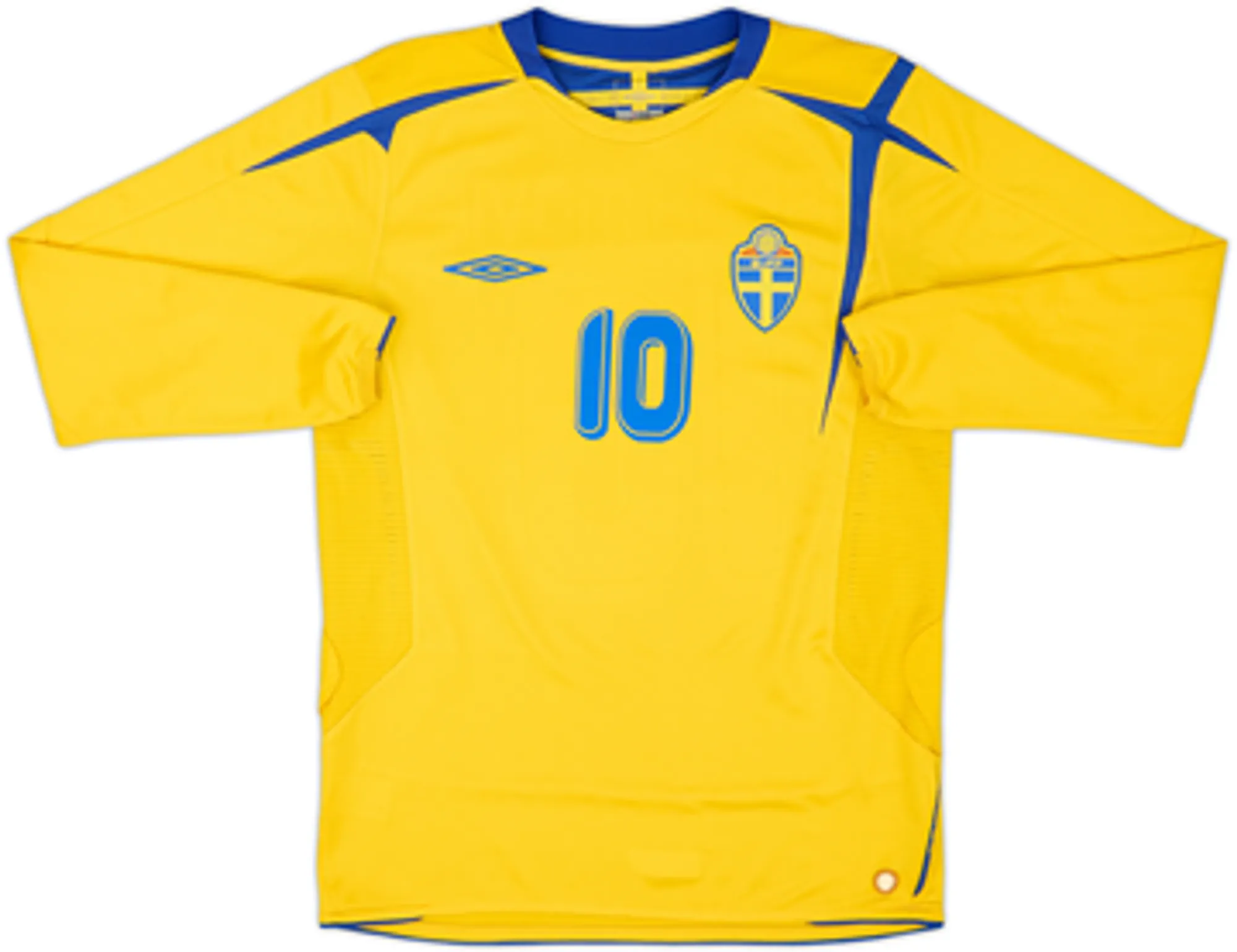 2005-06 Sweden Home L/S Shirt Ibrahimovic #10 - 9/10 - (S)