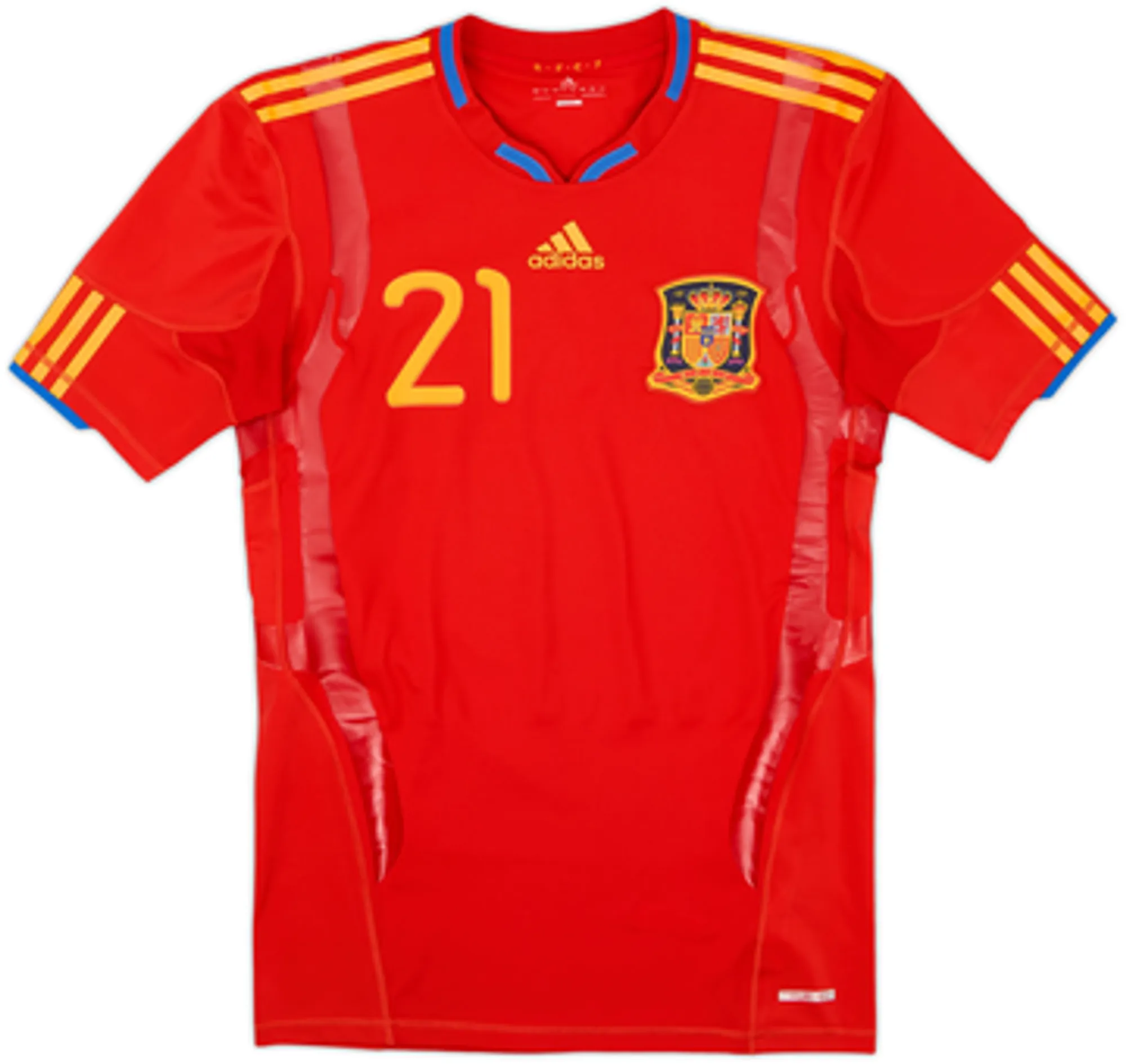 2009-10 Spain Player Issue TechFit Home Shirt Silva #21 - 6/10 - (L)