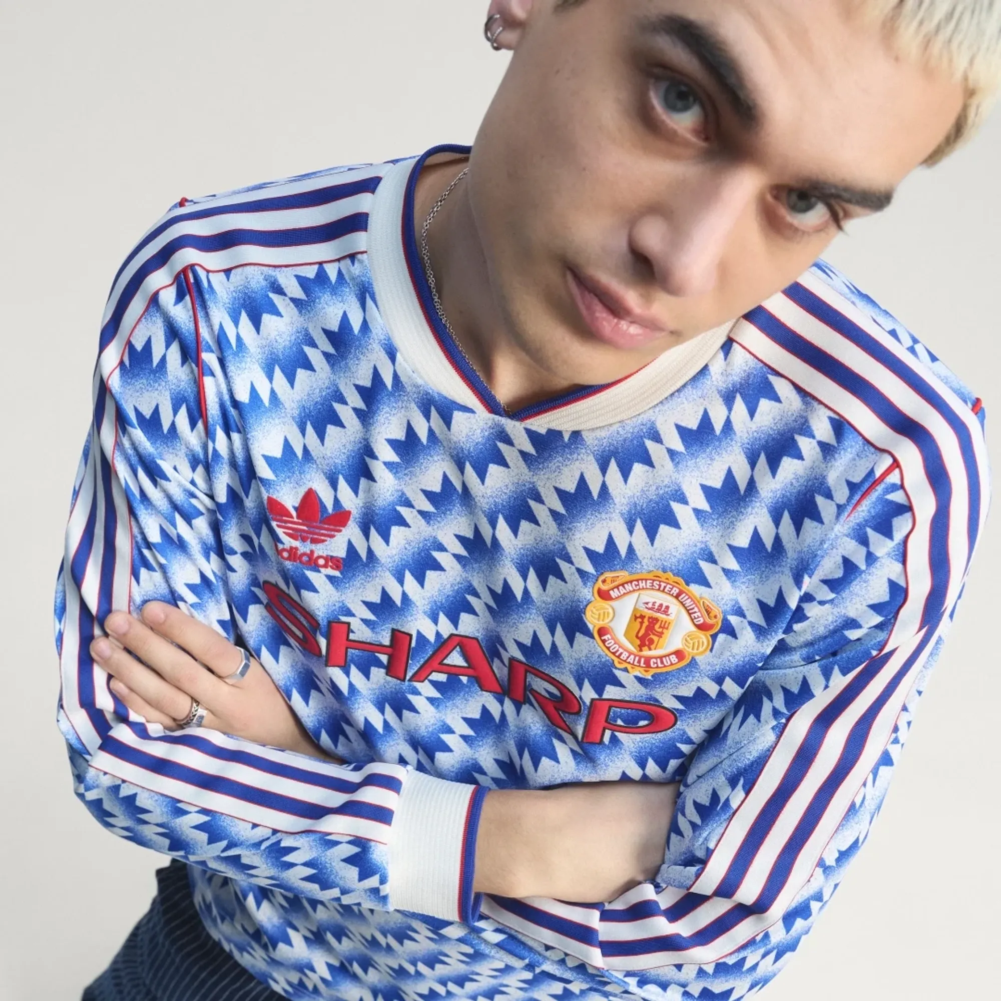 adidas Manchester United Away Long Sleeve Jersey 90