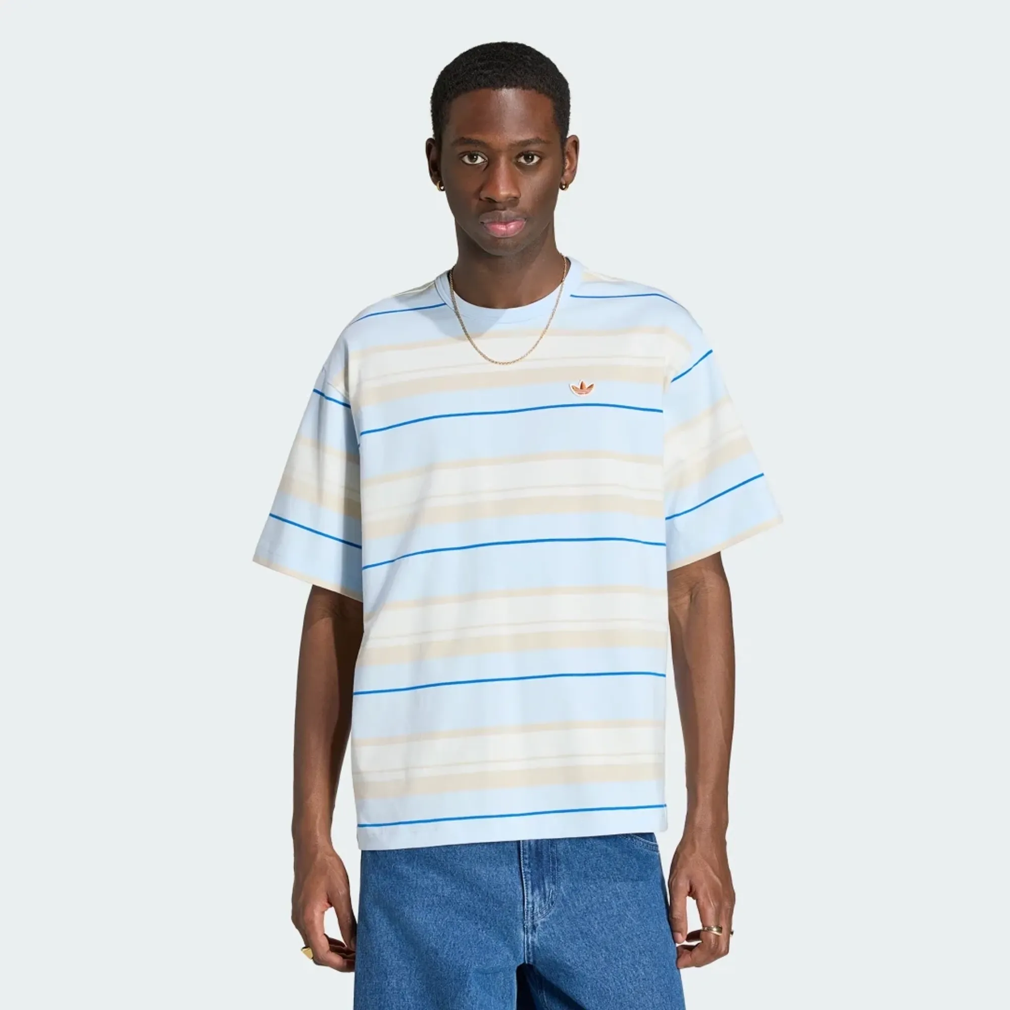 adidas STRIPED CREW NECK T-Shirt