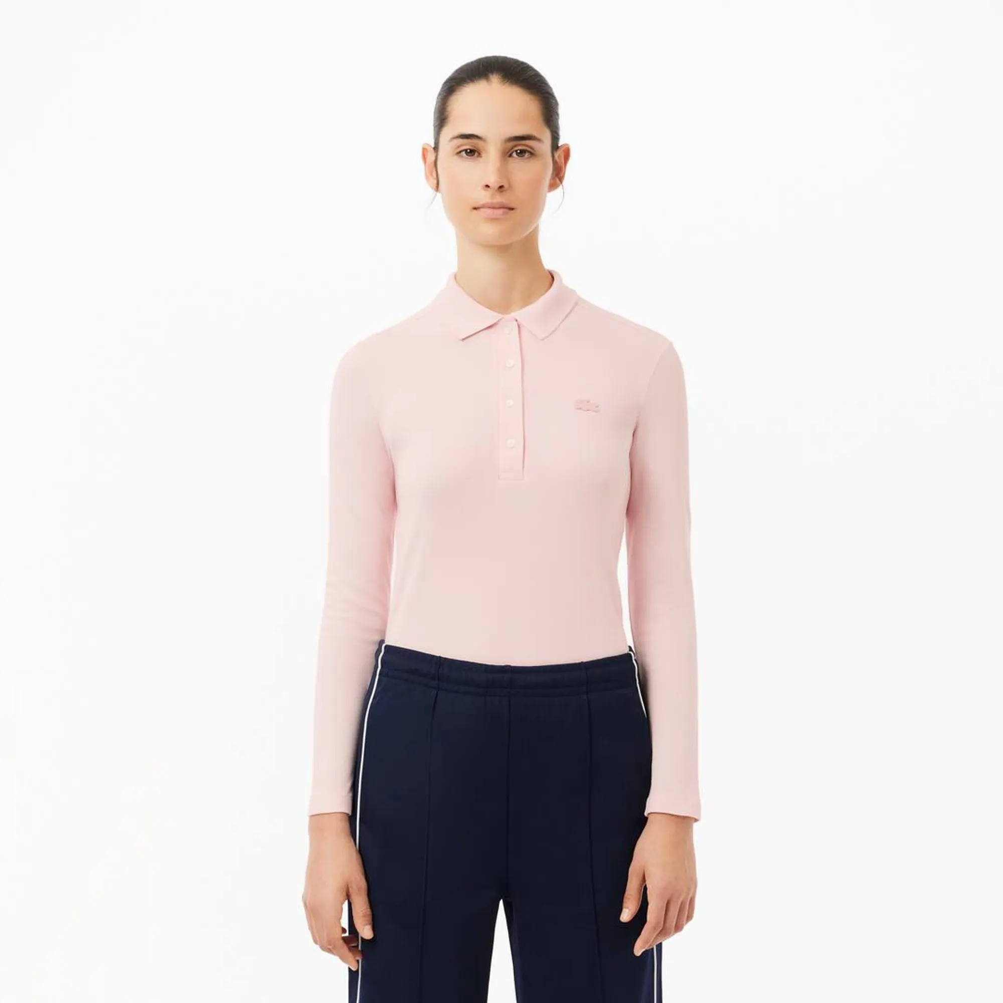 Lacoste Slim Fit L.12.D Stretch Piqué Polo Shirt - Light Pink