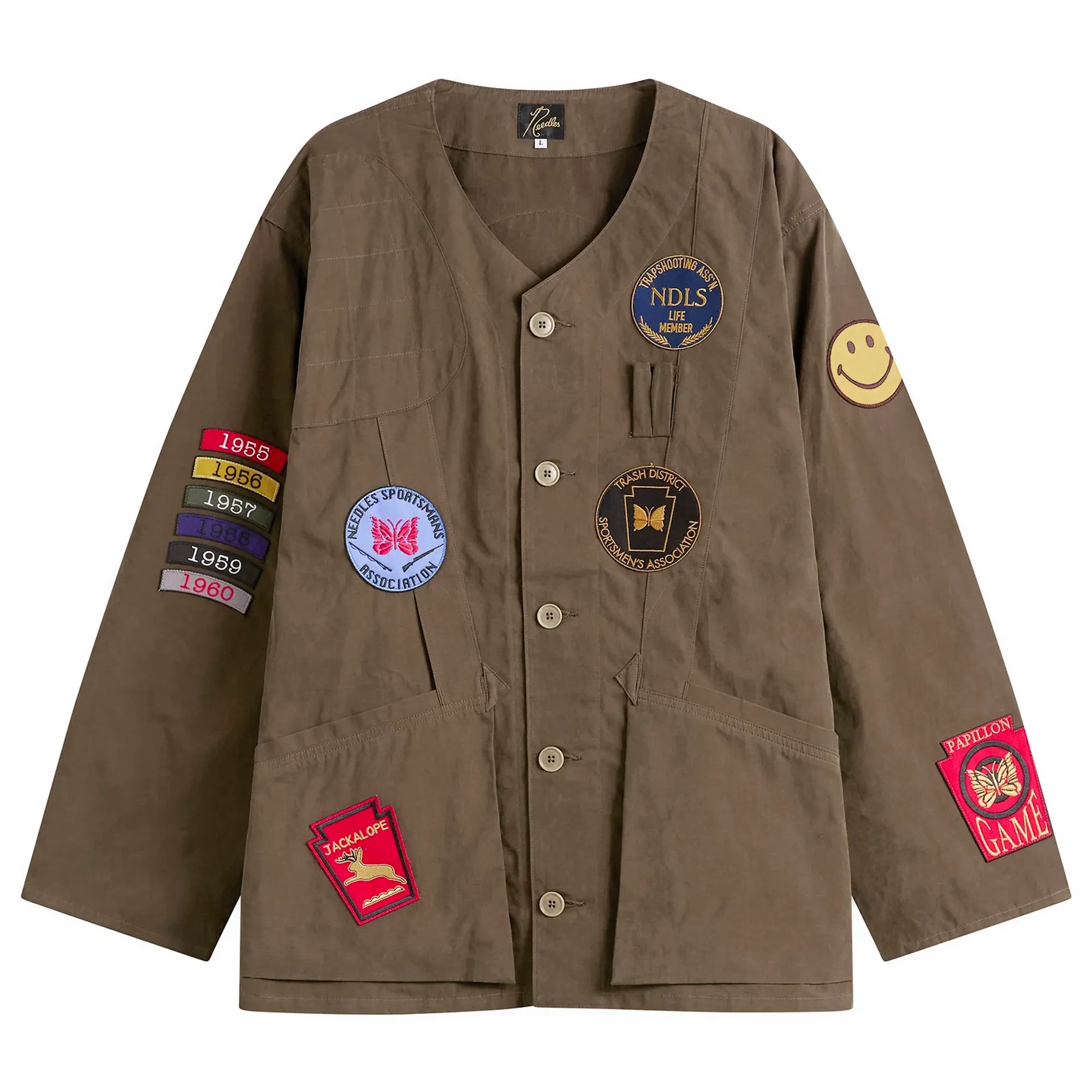 Needles Men's Waxed Cloth Shooting Jacket Brown