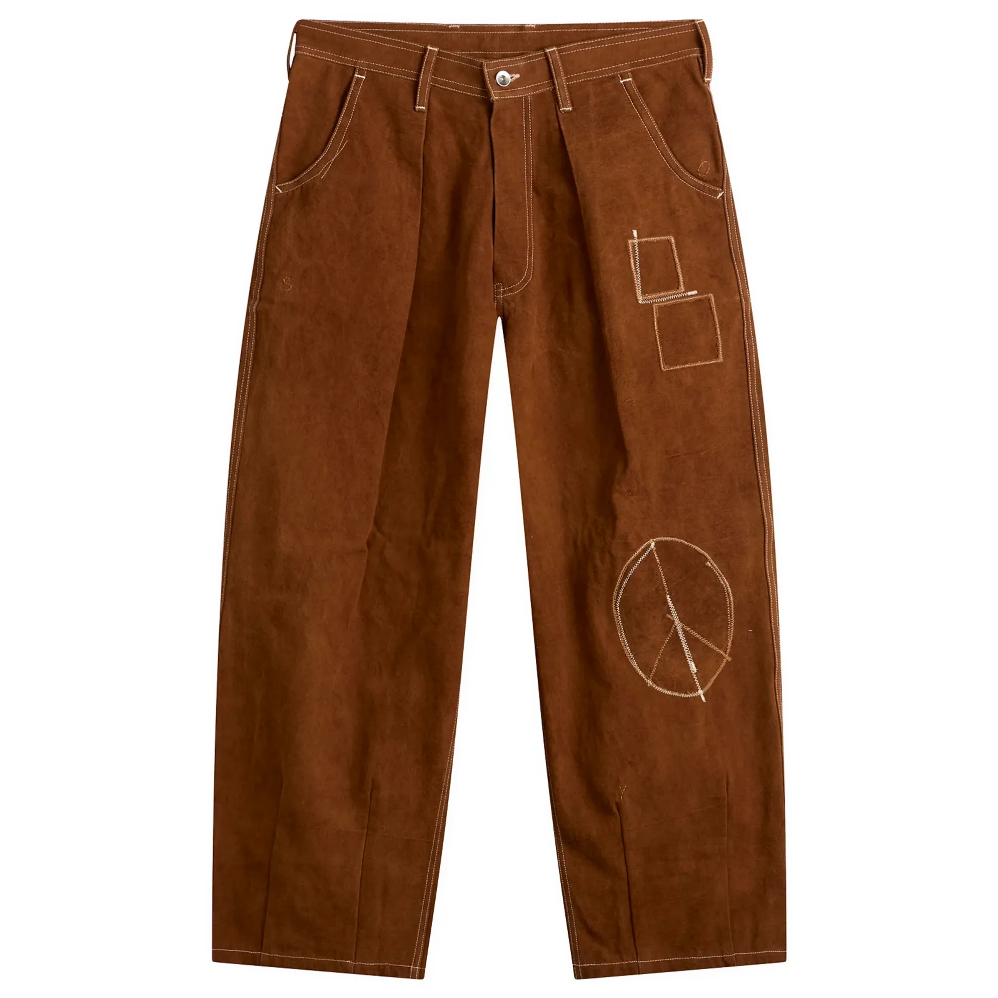 Story mfg. Women's Lush Pants Brown Zig Zag
