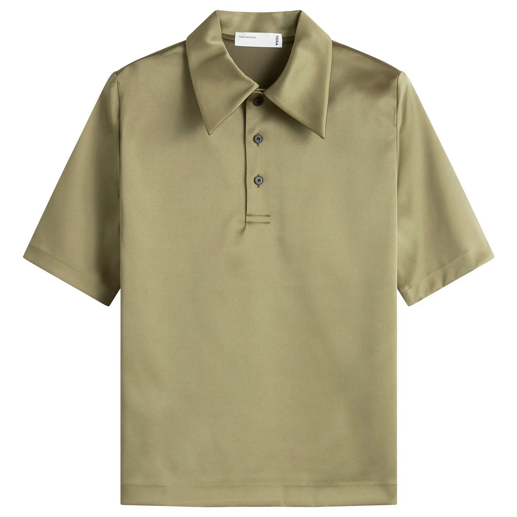 TOGA Satin Stretch Polo Shirt Khaki