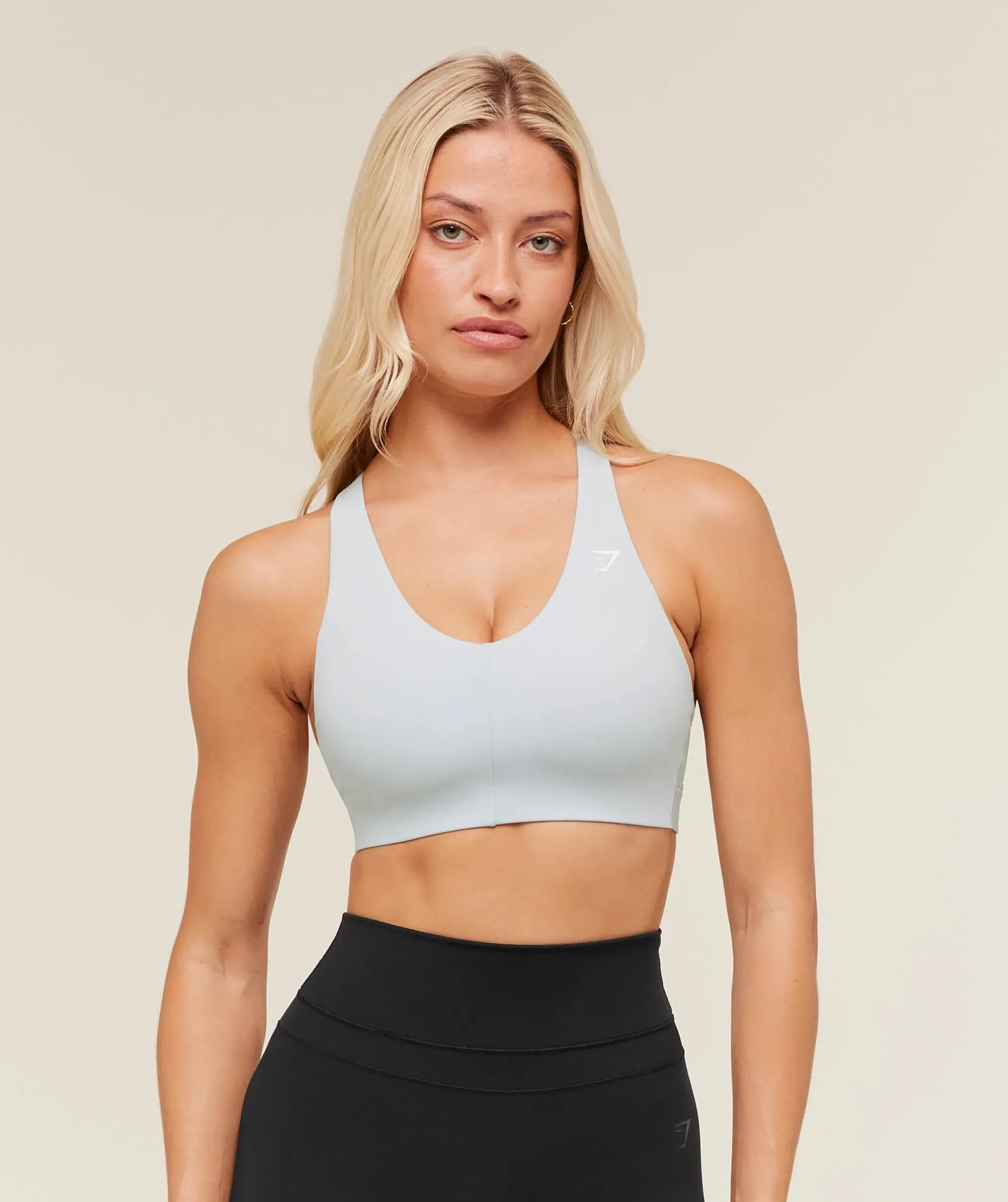 Gymshark Strappy Back Medium Support Sports Bra - Smoke Blue