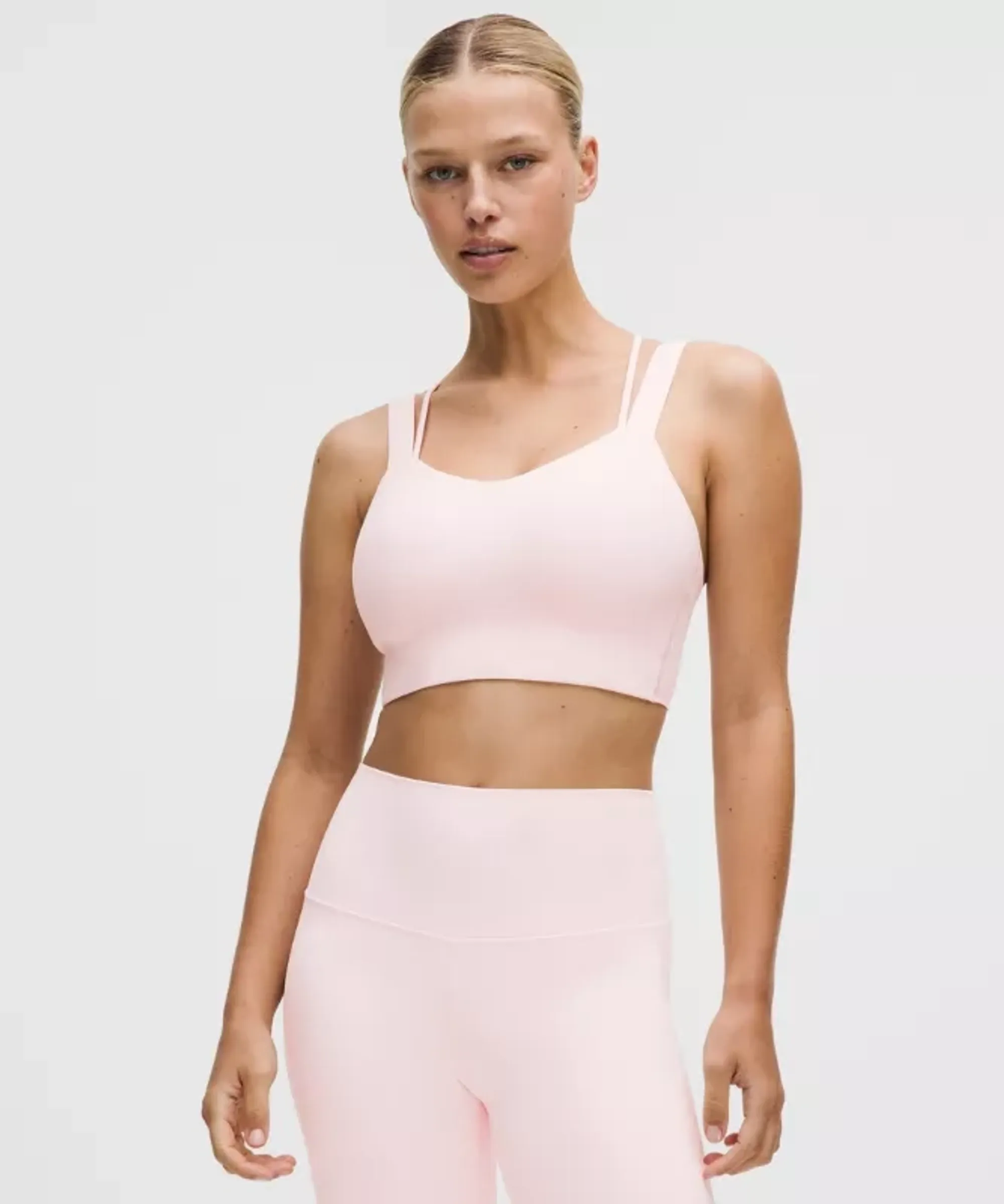 lululemon – Women's Like a Cloud Longline Sports Bra Light Support, D/DD Cup – Color Pink – Size 14