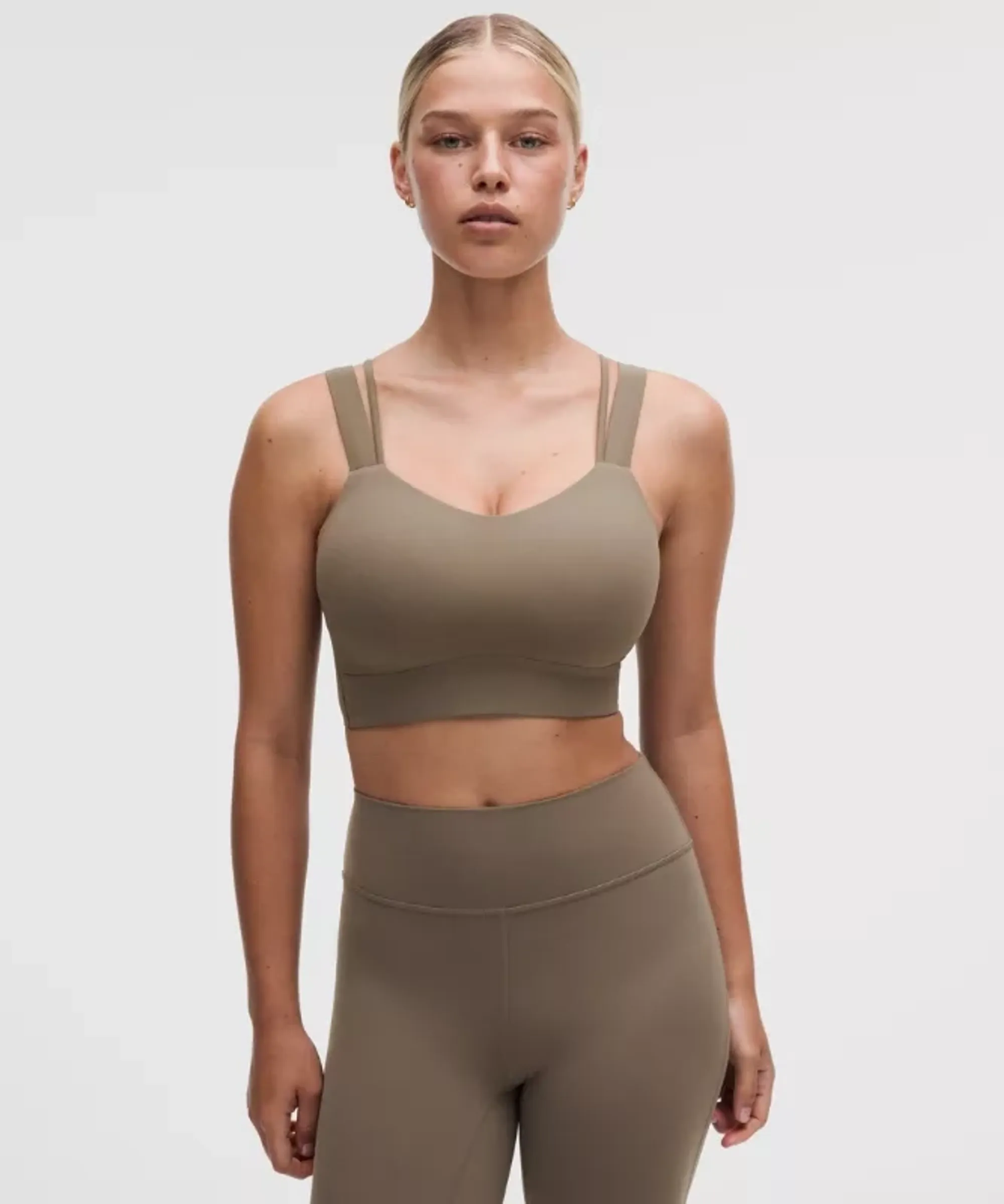 lululemon – Women's Like a Cloud Longline Sports Bra Light Support, D/DD Cup – Color Brown – Size 8