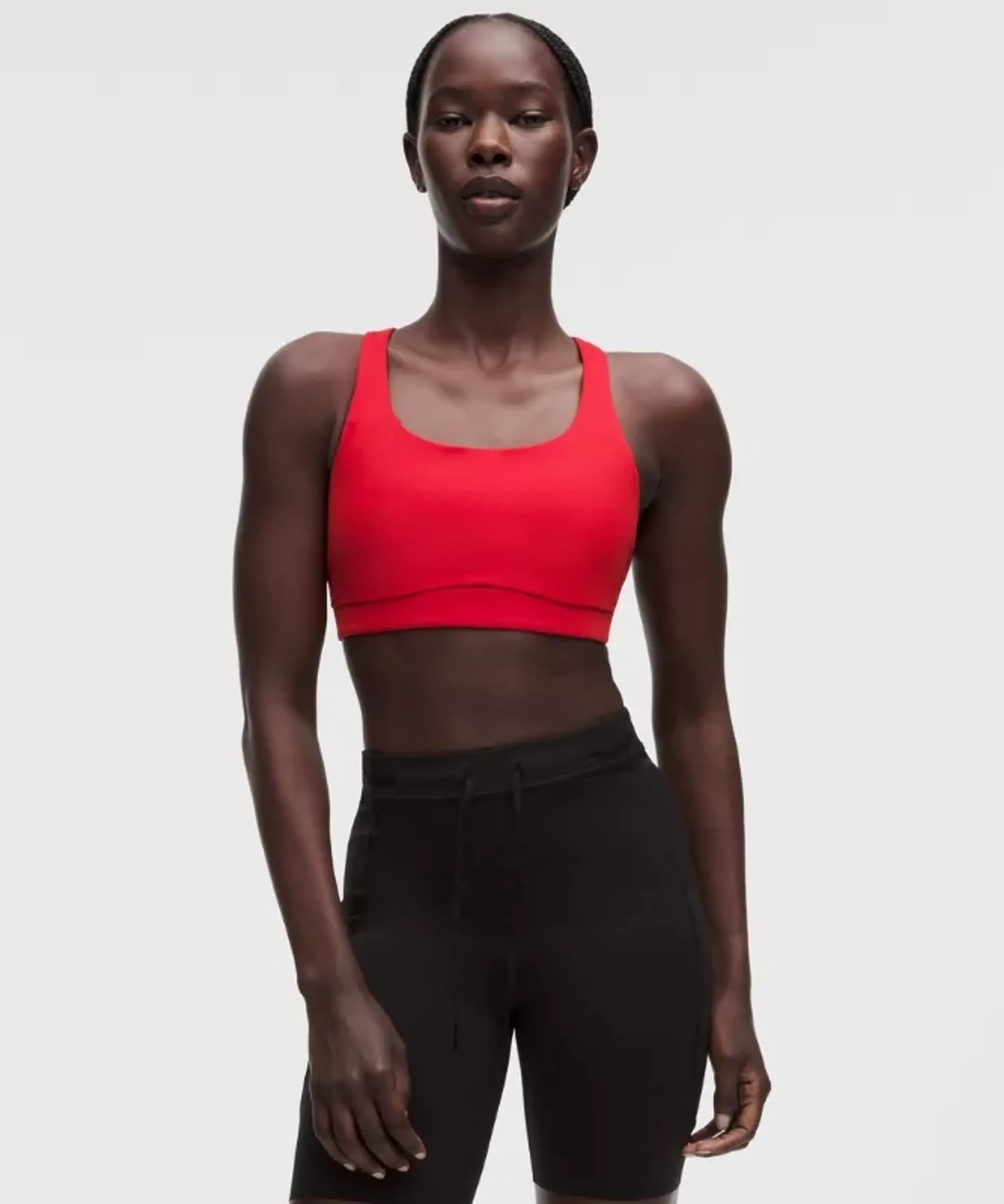 lululemon – Women's Energy Sports Bra Medium Support, B-D Cups Evolve – Color Red/Neon – Size Small