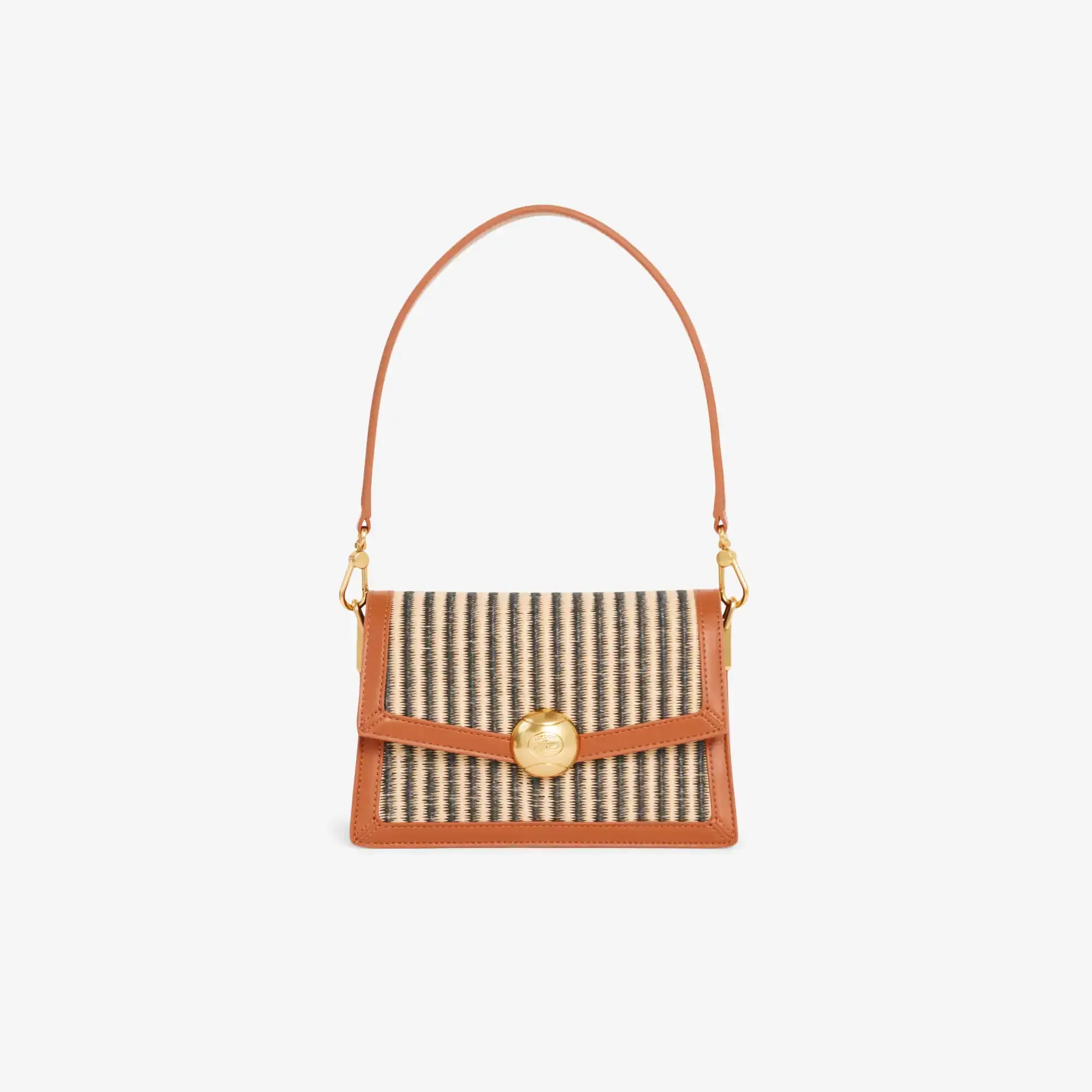 Lacoste Summer Pack Raffia Shoulder Bag - Natural Black Tan