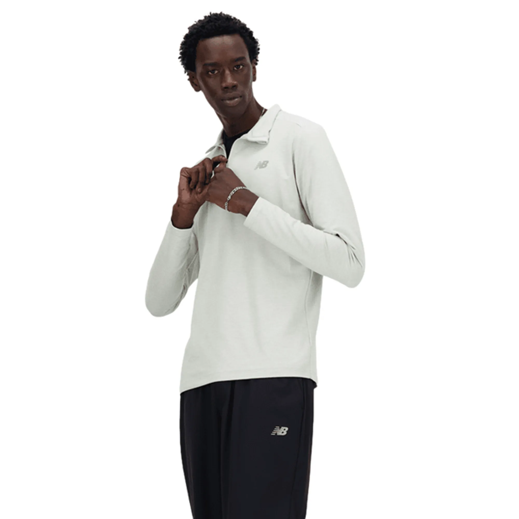 New Balance Space Dye 1/4 Zip Men T-Shirts - Grey