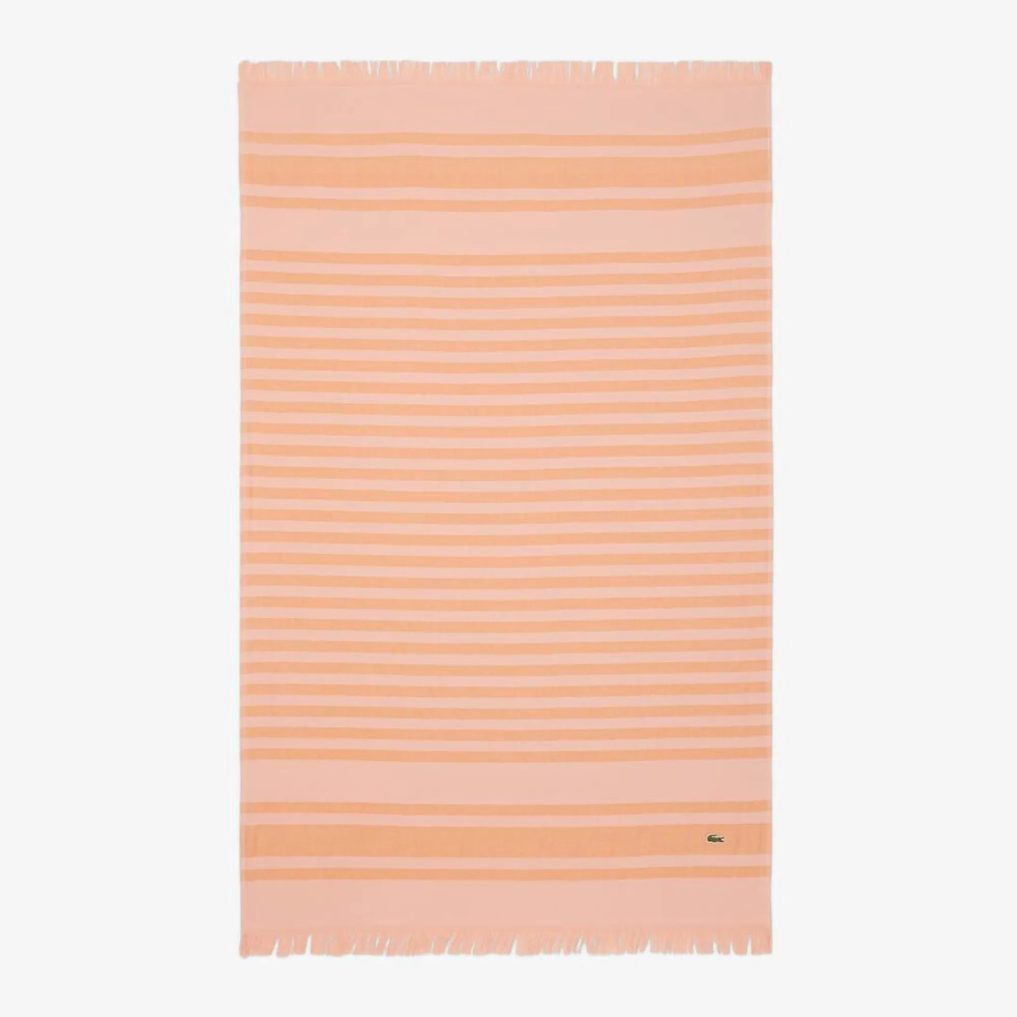 Lacoste Striped Fouta Beach Towel - Corail