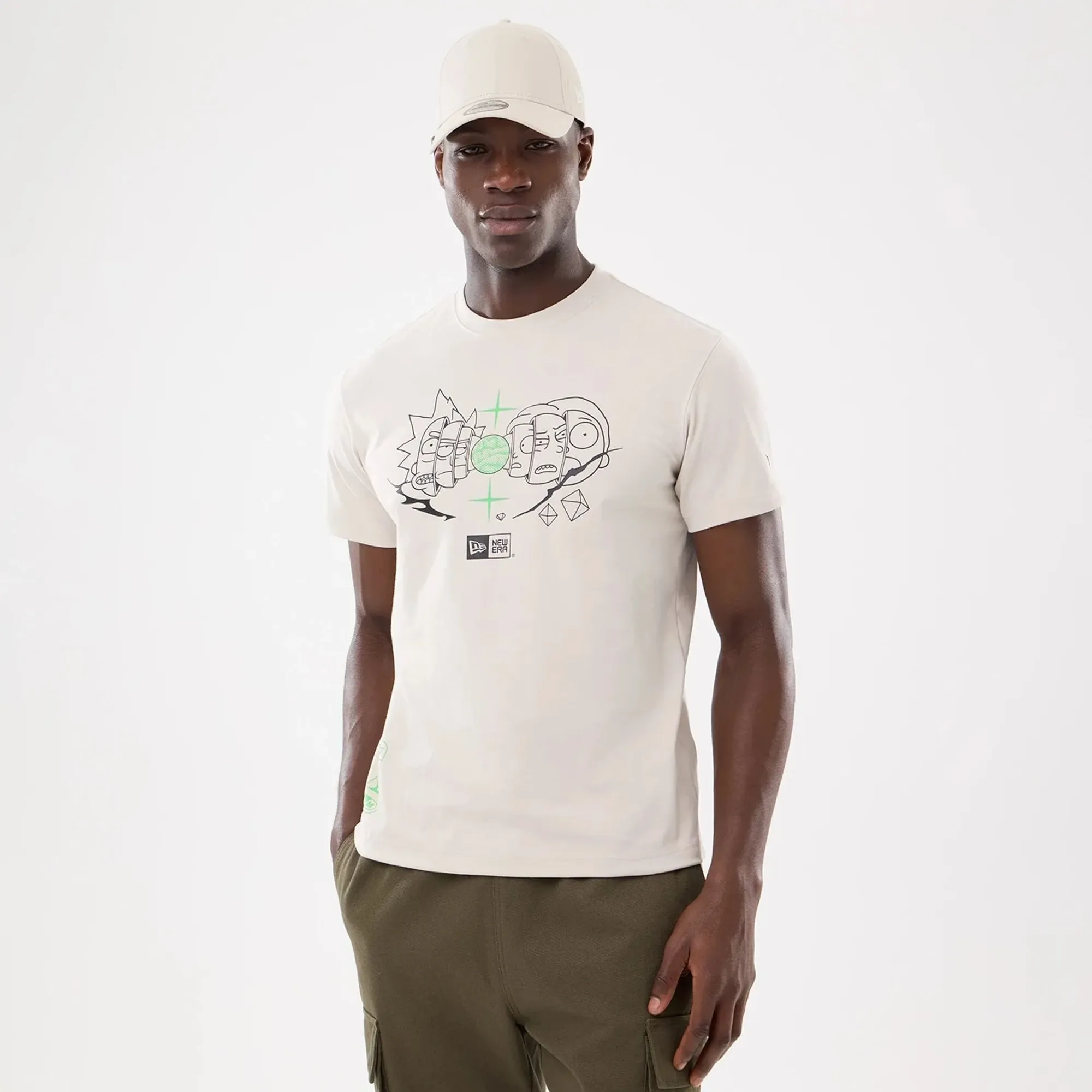 Rick And Morty Cream T-Shirt New Era Cap adult unisex
