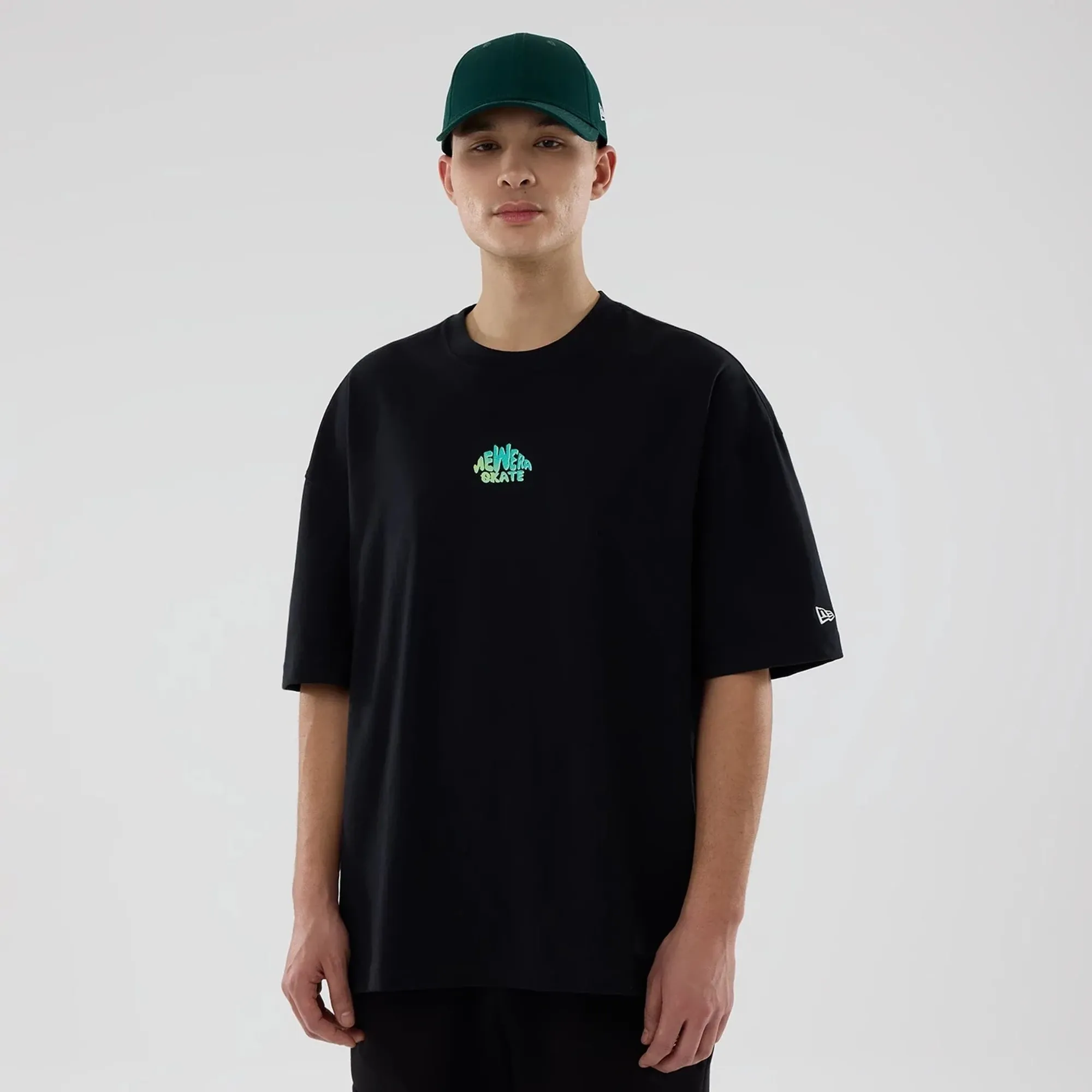 New Era Skate Is Life Graphic Black Oversized T-Shirt adult unisex